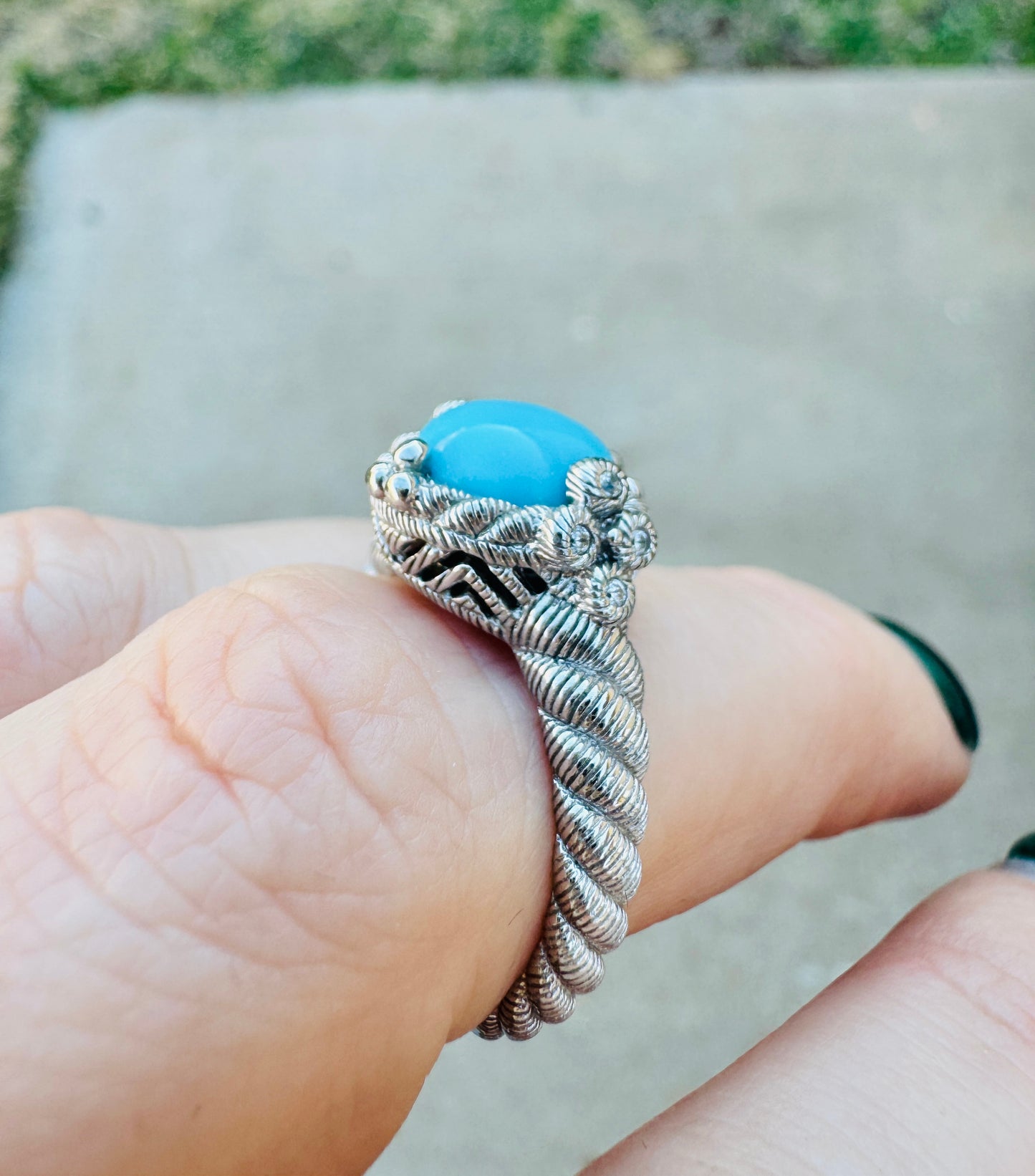 Sterling Silver Judith Ripka Sleeping Beauty Turquoise Ring