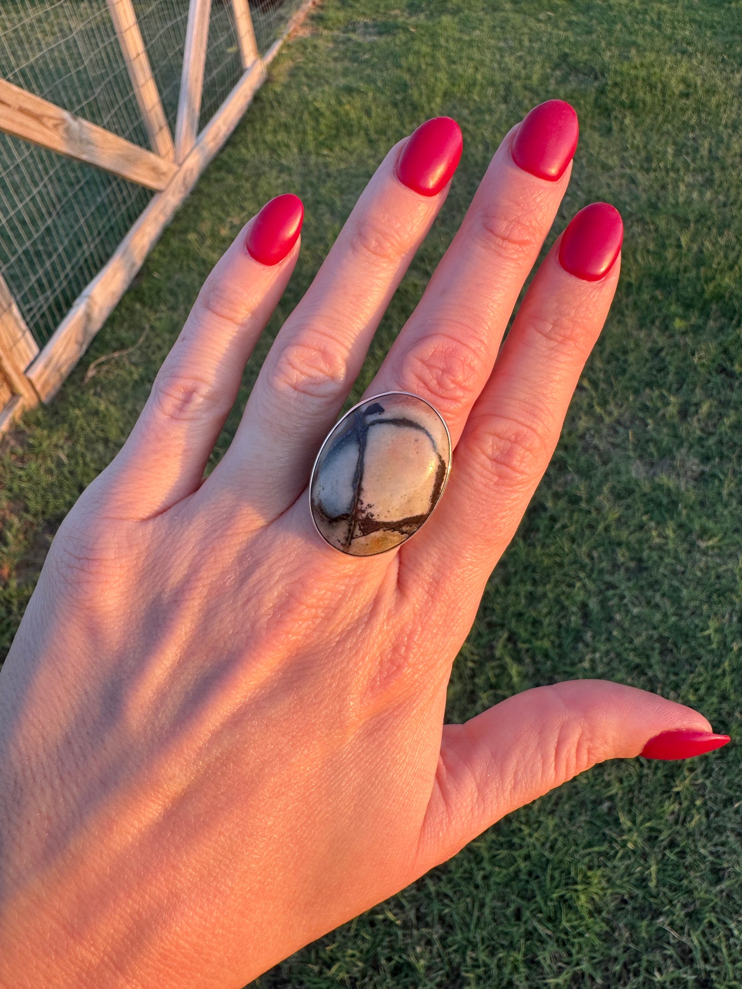 Sterling Silver Brown Agate Ring