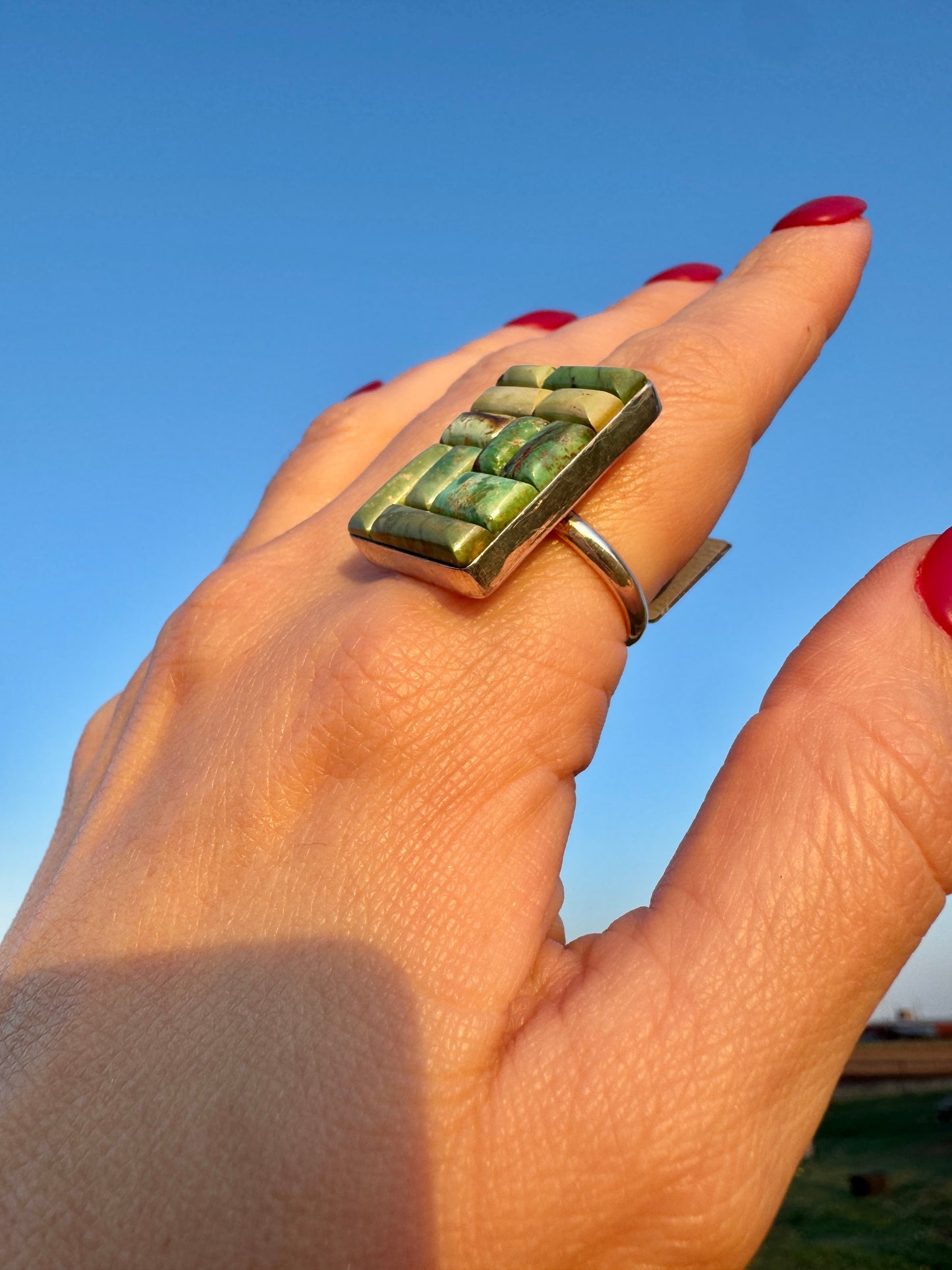 Sterling Silver Green Turquoise Ring