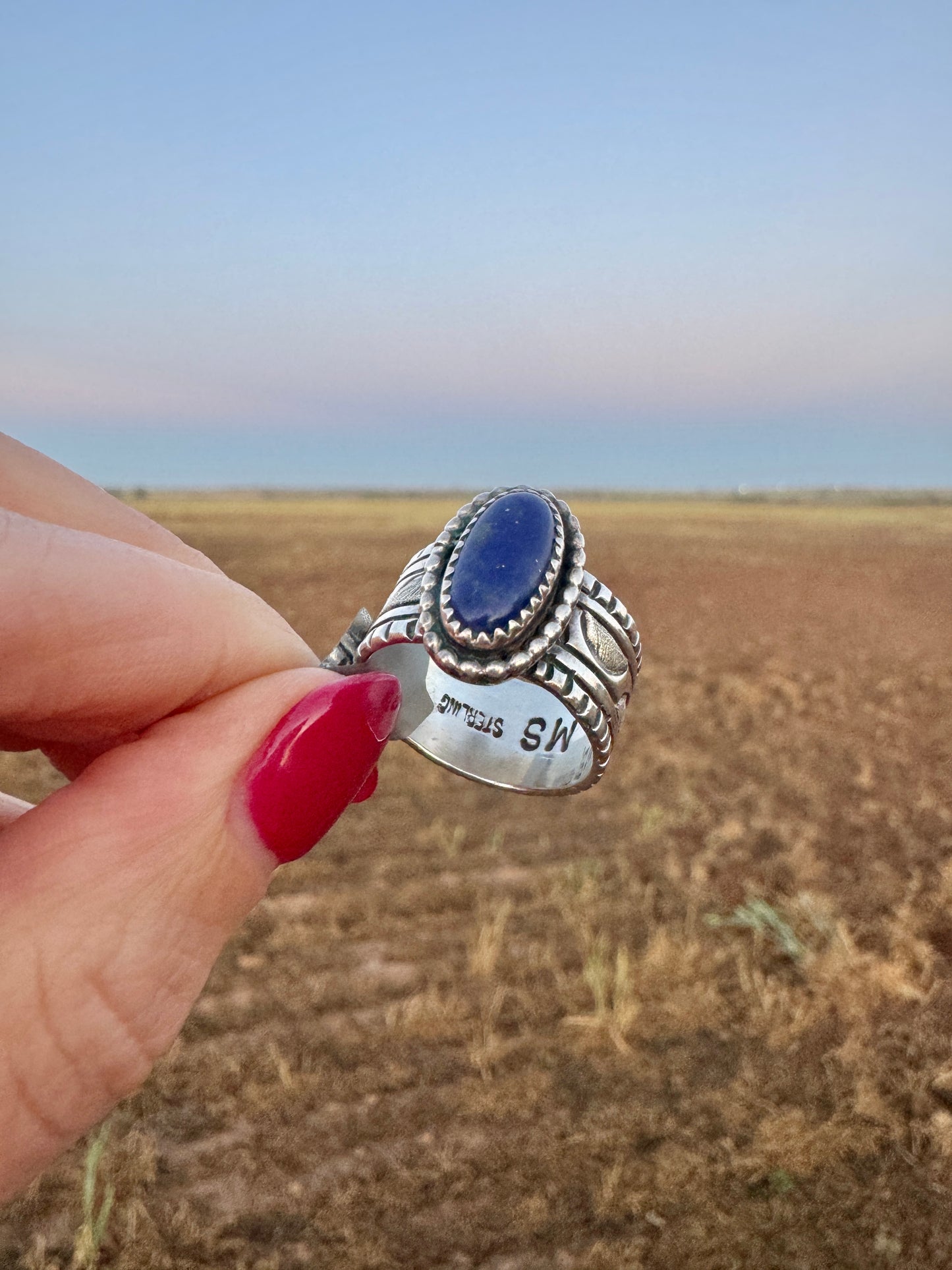 Vintage Sterling Silver Blue Lapis Ring