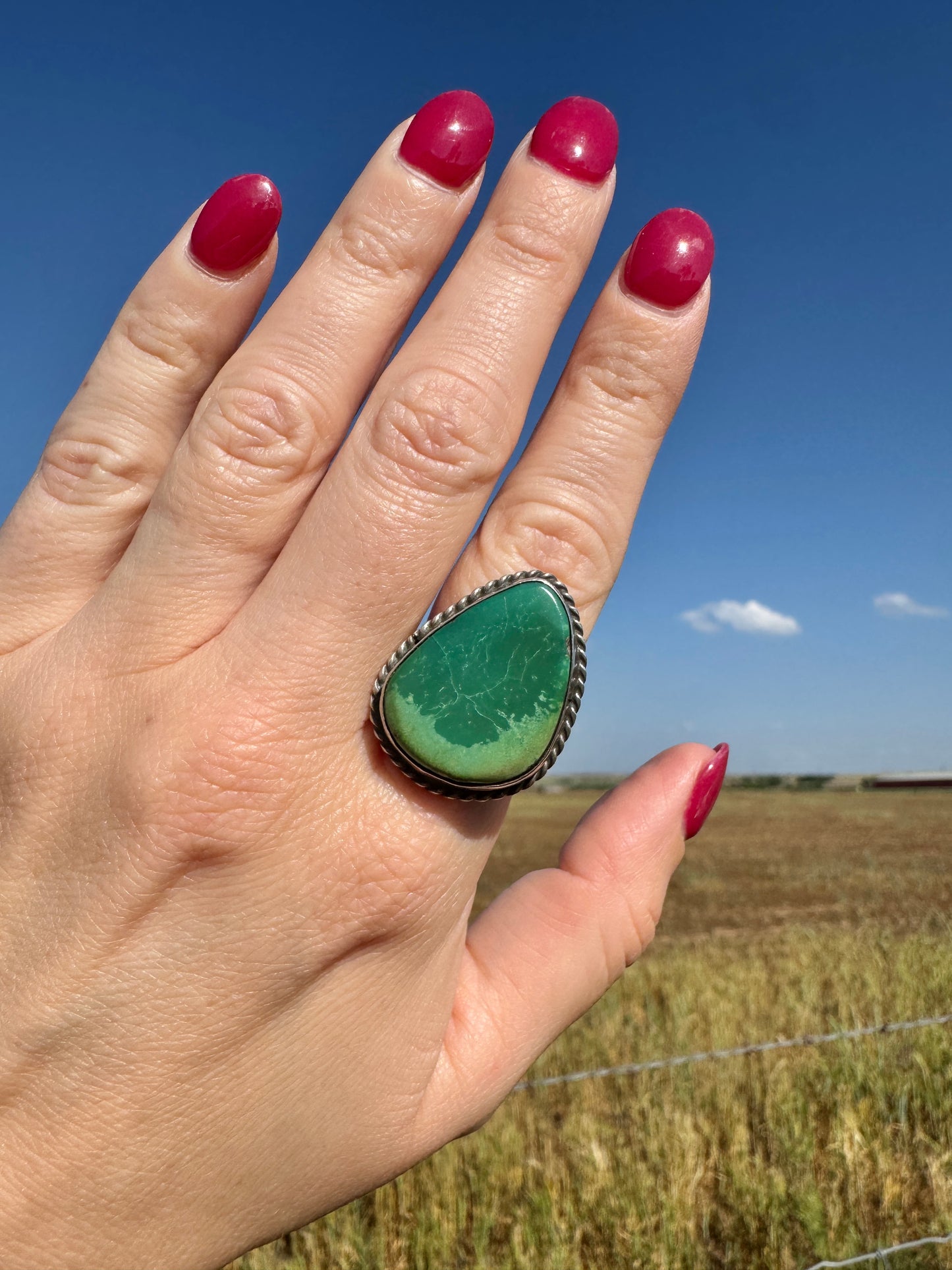 Vintage Sterling Silver Turquoise Ring Signed