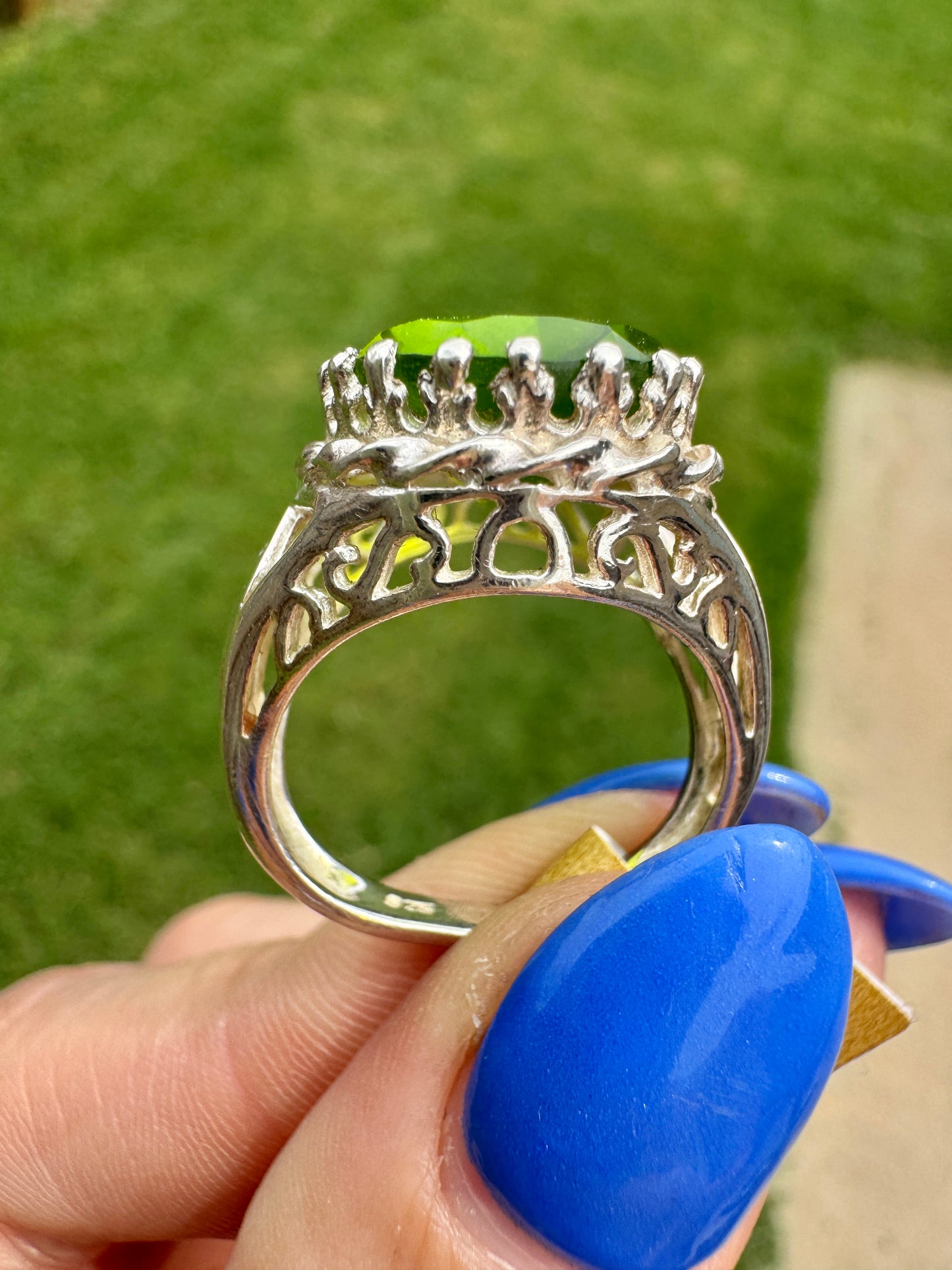Sterling Silver Green Peridot Ring