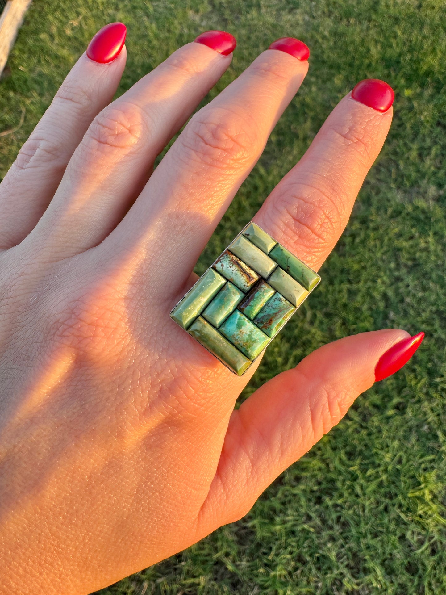 Sterling Silver Green Turquoise Ring