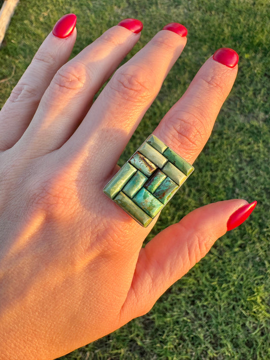 Sterling Silver Green Turquoise Ring
