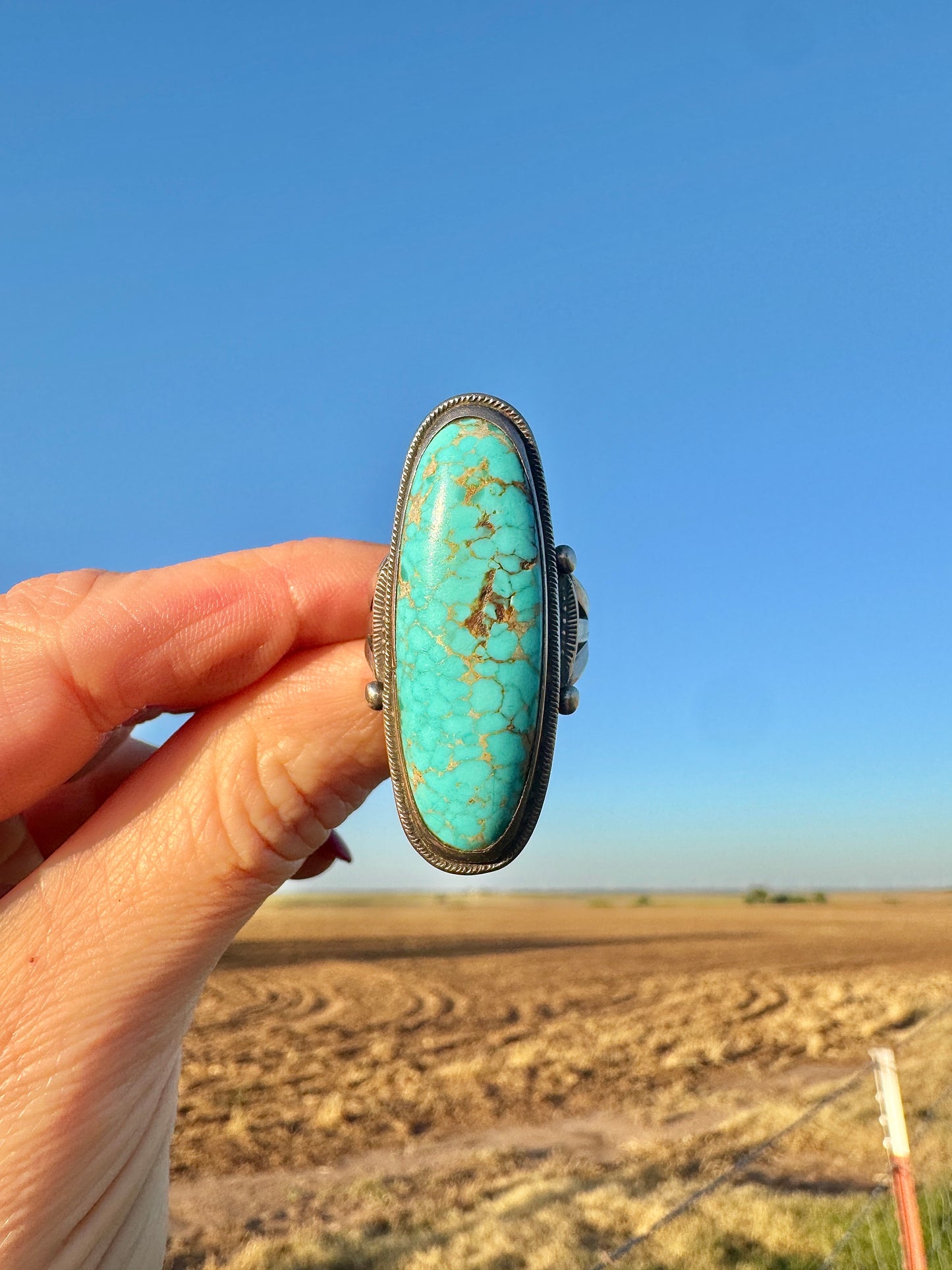 Vintage Sterling Turquoise Signed Ring