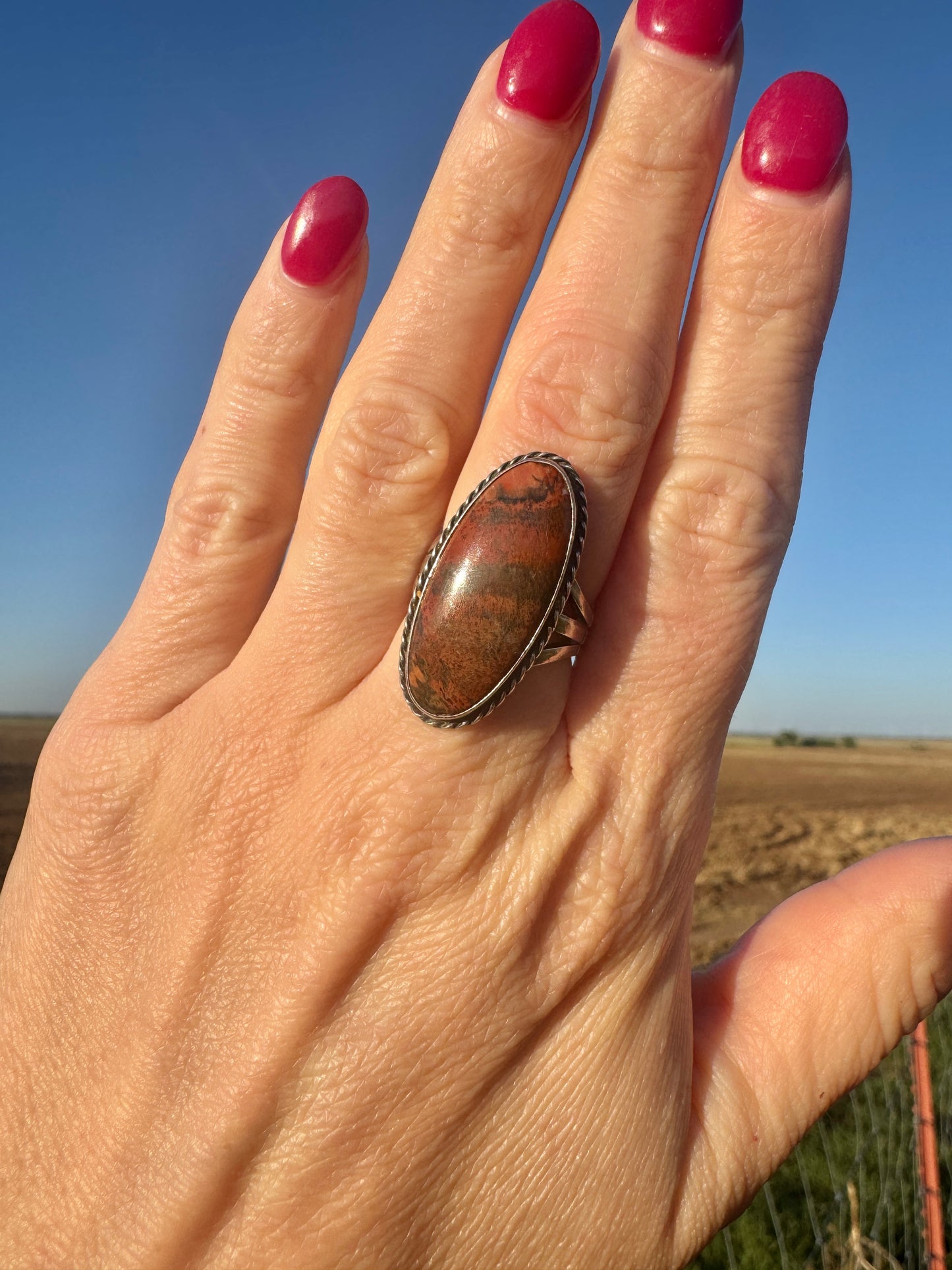 Sterling Silver Agate Ring
