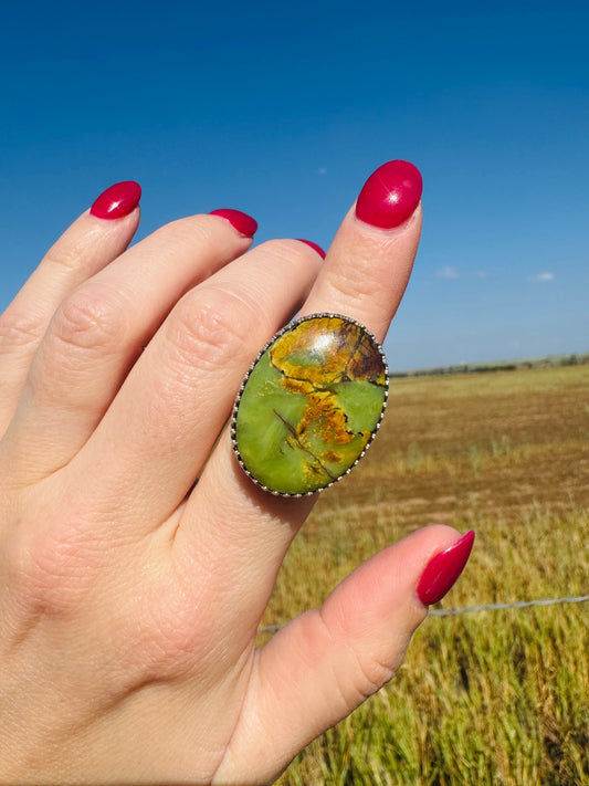 Sterling Silver Green Turquoise Ring