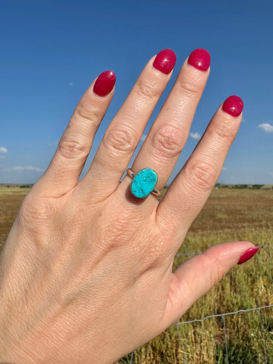 Sterling Silver Oval Turquoise Ring