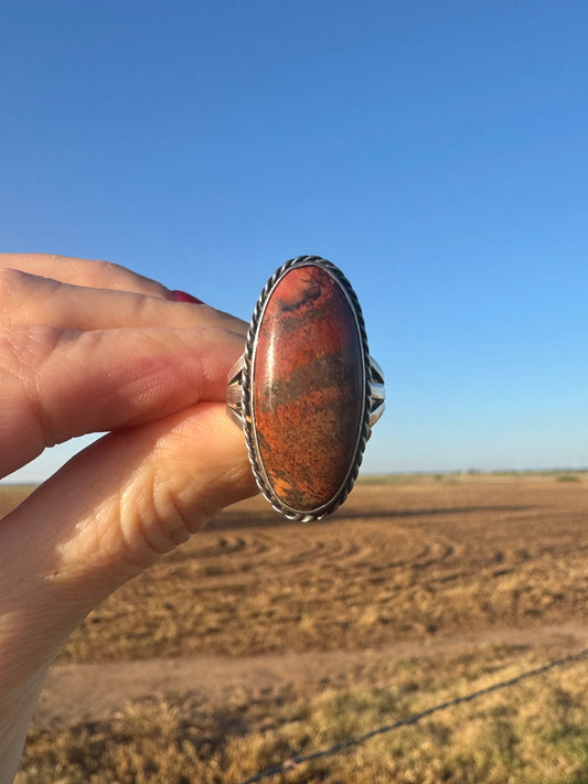 Sterling Silver Agate Ring