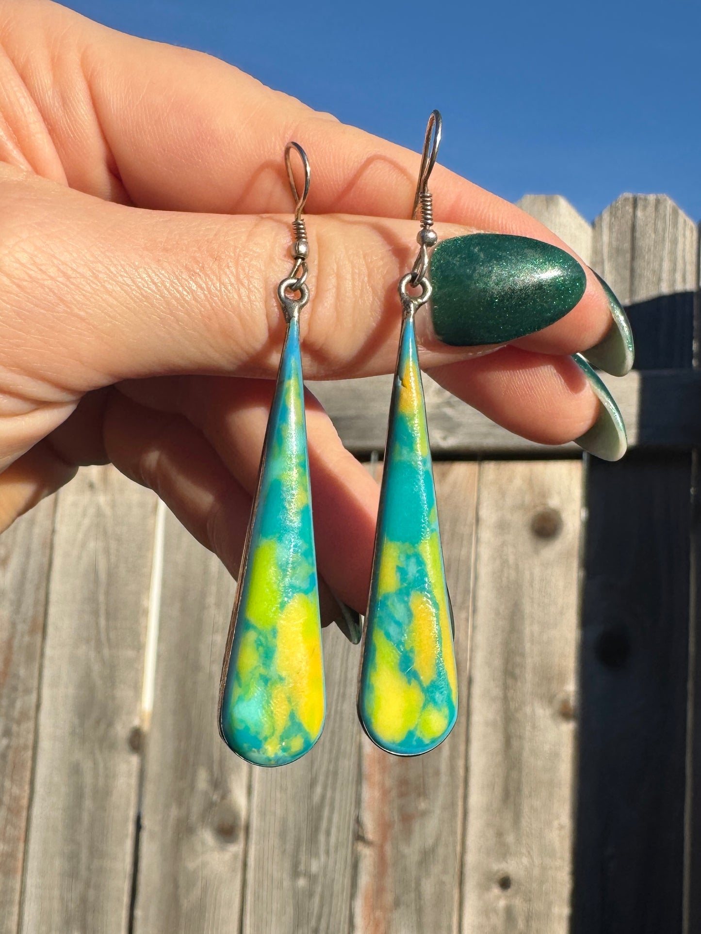 Sterling Silver Turquoise Dangle Earrings