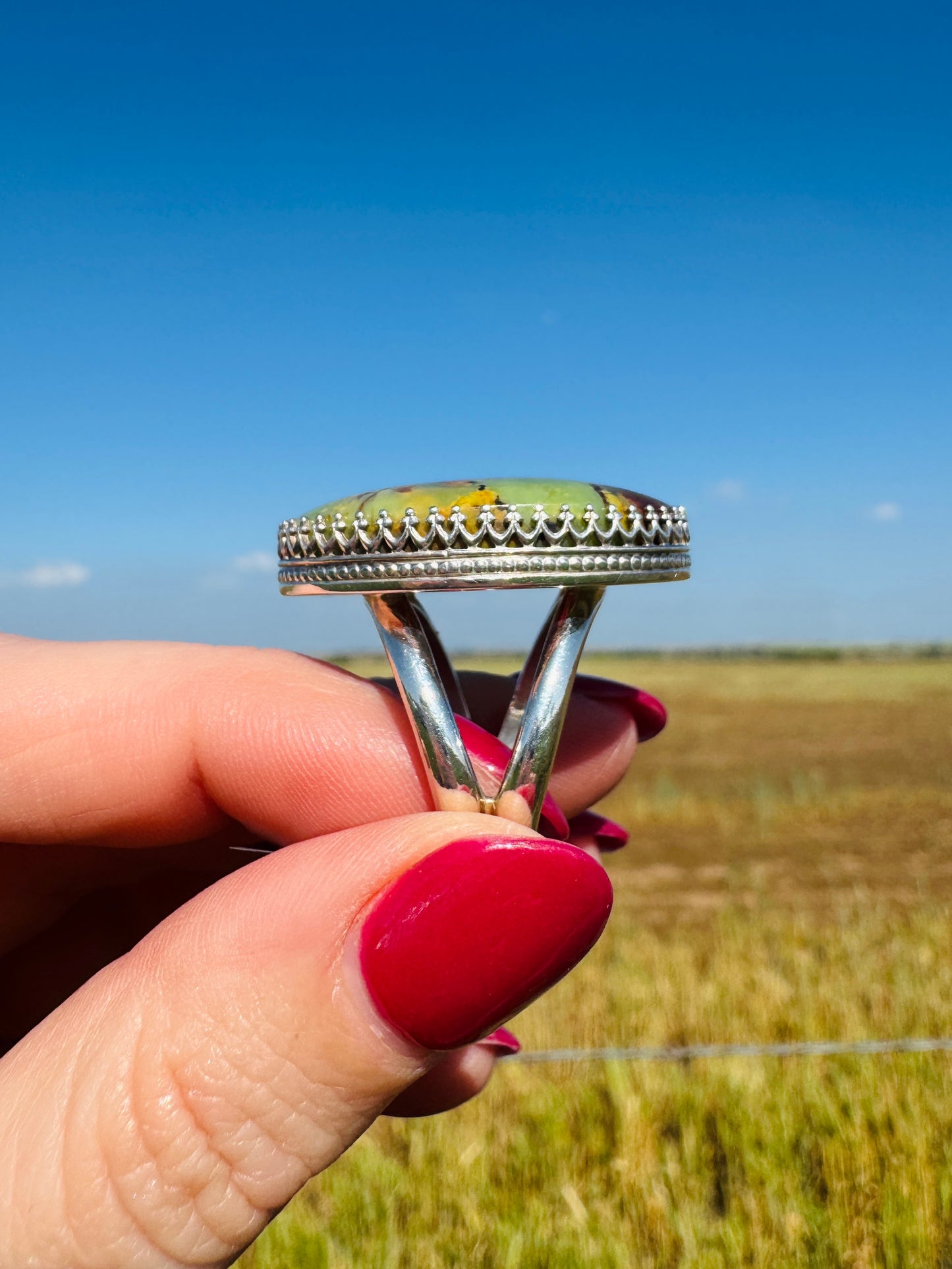 Sterling Silver Green Turquoise Ring