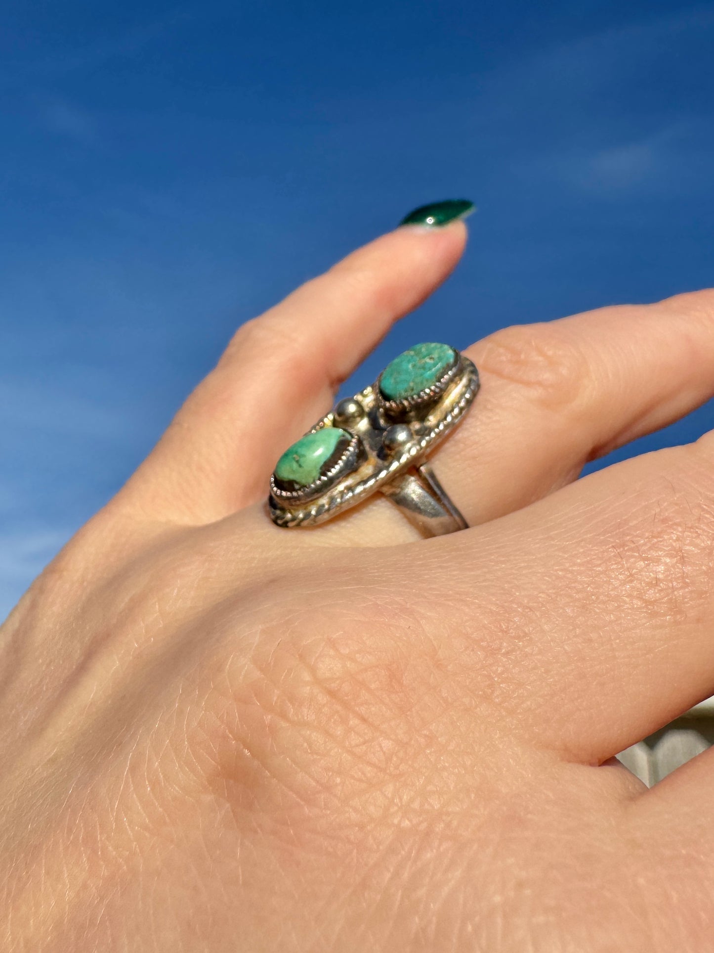 Vintage Sterling Silver Turquoise Ring