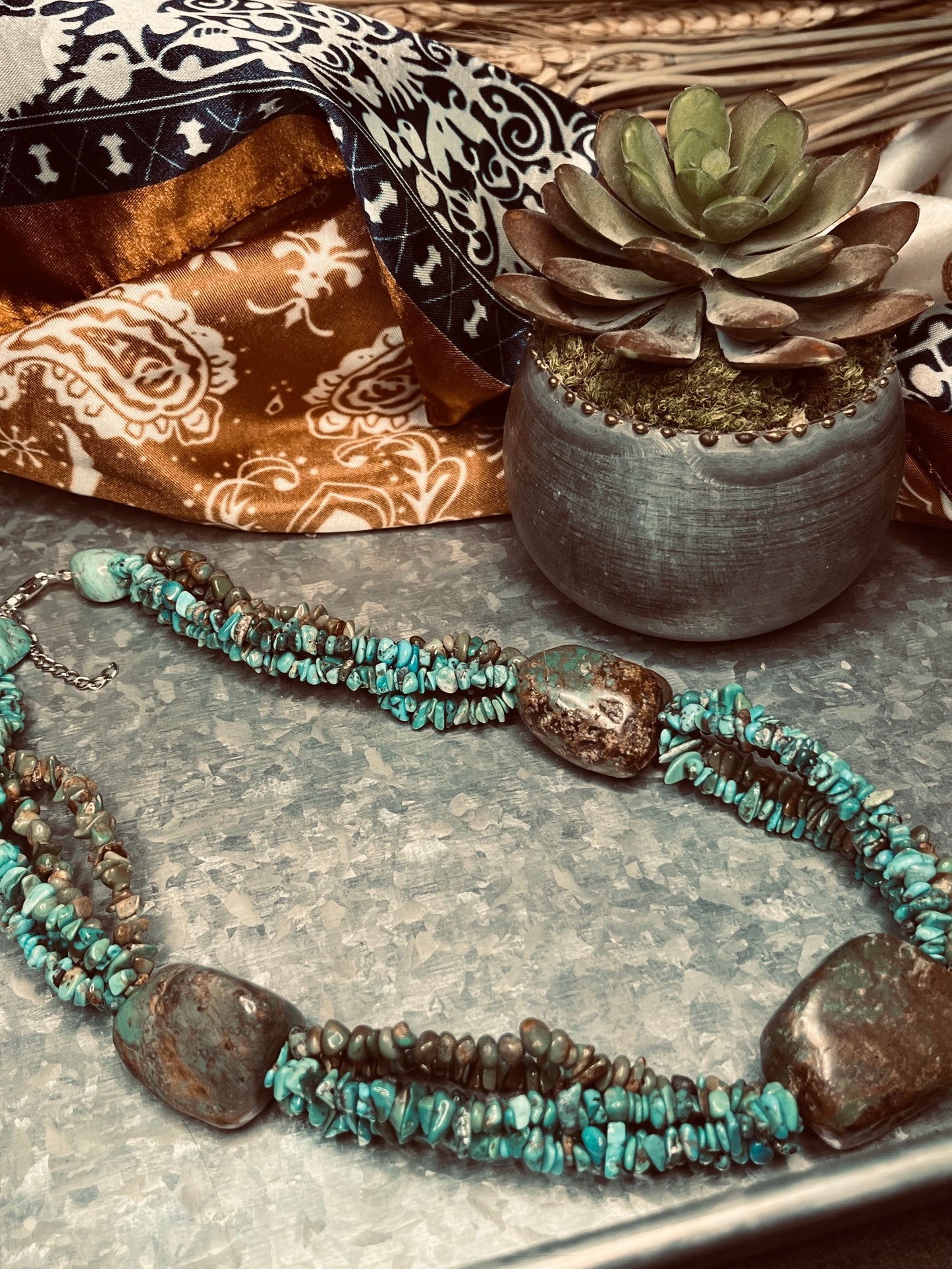 Chunky Turquoise Bead Necklace