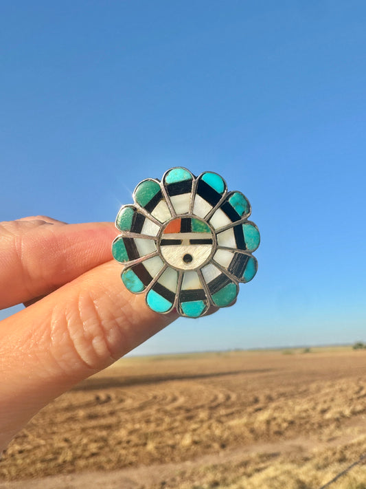 Vintage Sterling Sunface Zuni Ring