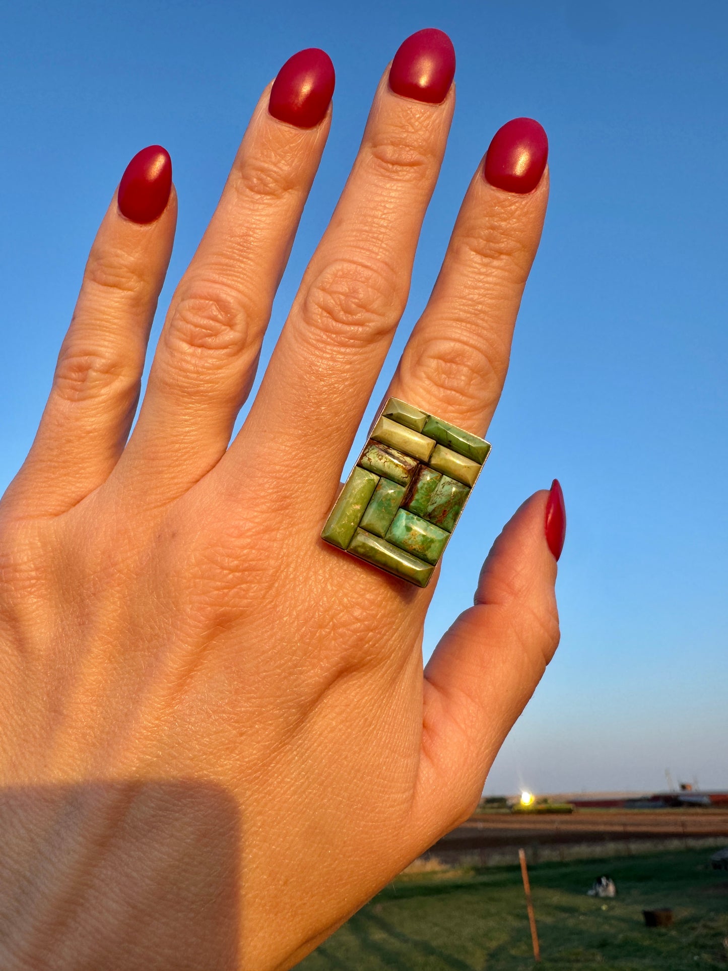 Sterling Silver Green Turquoise Ring