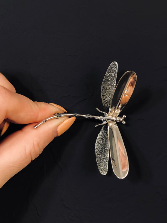 Large Sterling Dragon fly Pin/Brooch