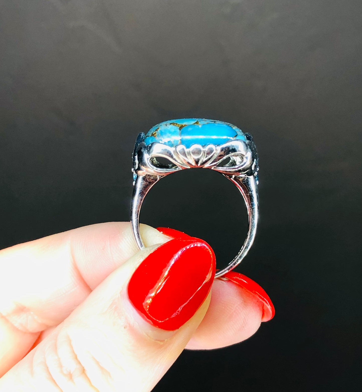 Sterling Silver Turquoise and Blue Topaz Ring