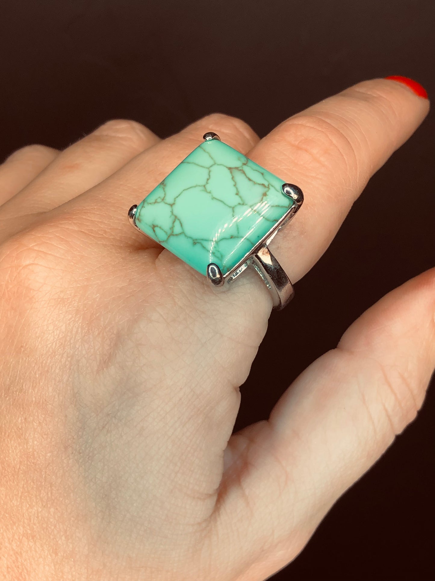Silver Plated Turquoise Ring