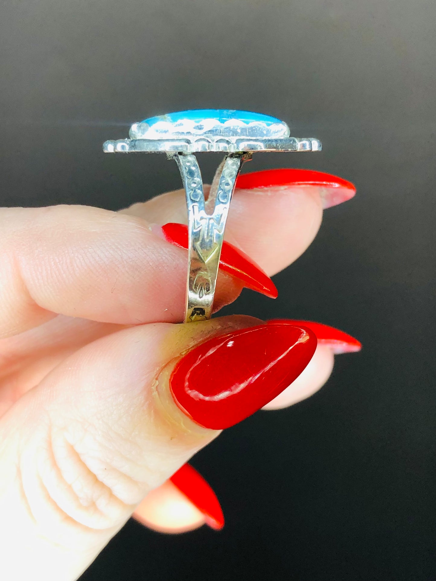 Sterling Silver Turquoise Ring Signed