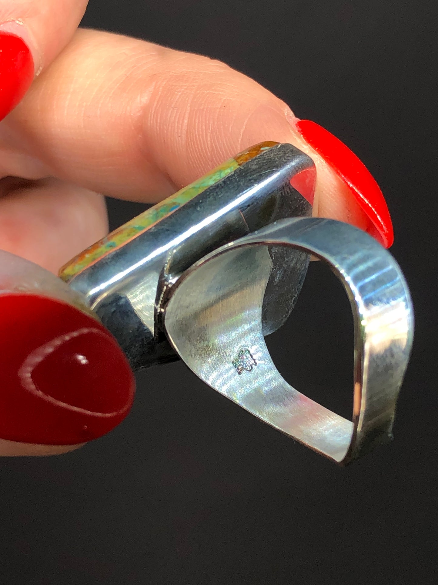 Sterling Turquoise Ring Signed