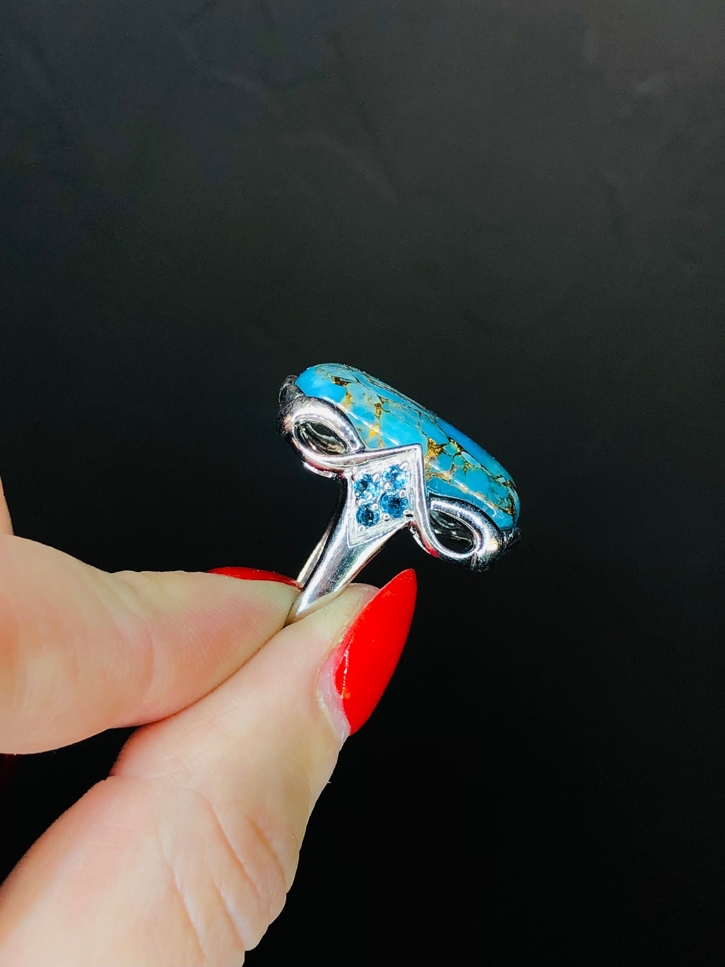 Sterling Silver Turquoise and Blue Topaz Ring