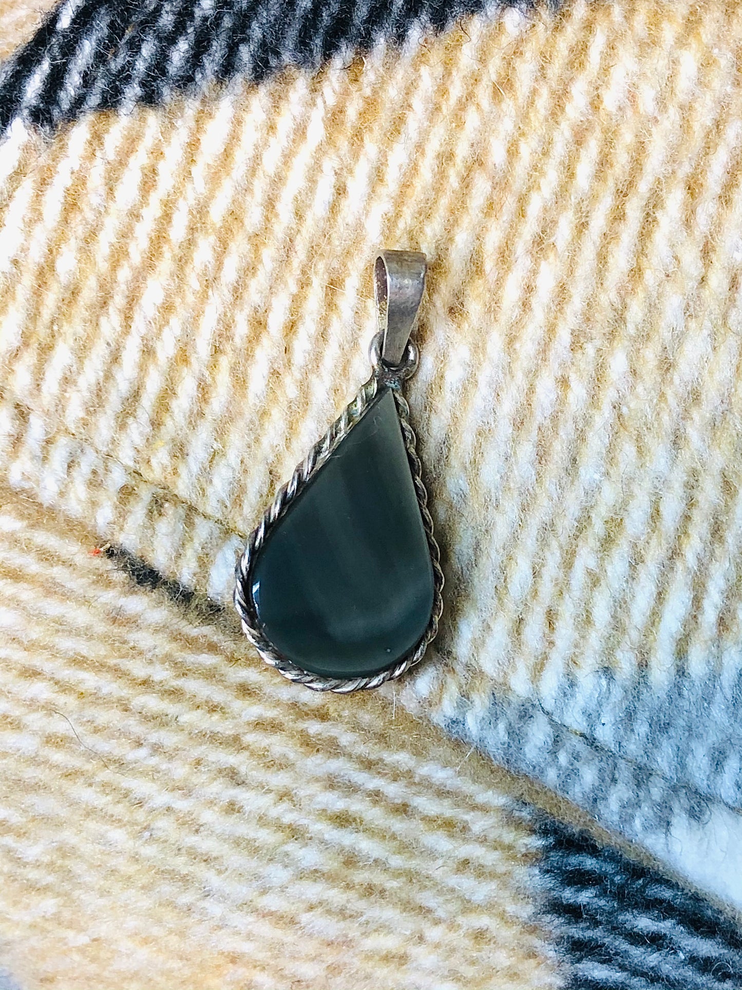 Sterling Dark Agate Charm