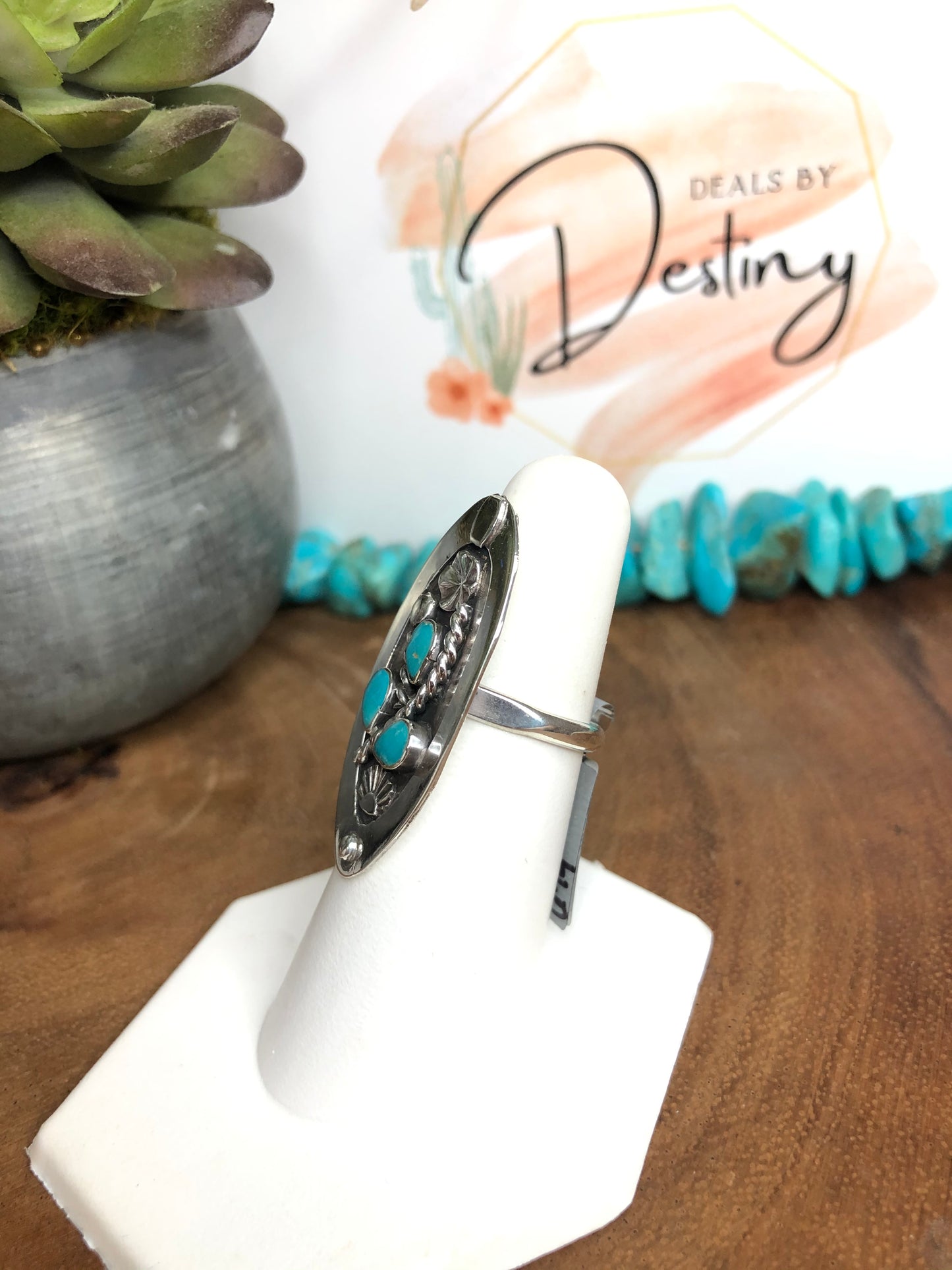 Vintage Sterling Silver Turquoise Ring