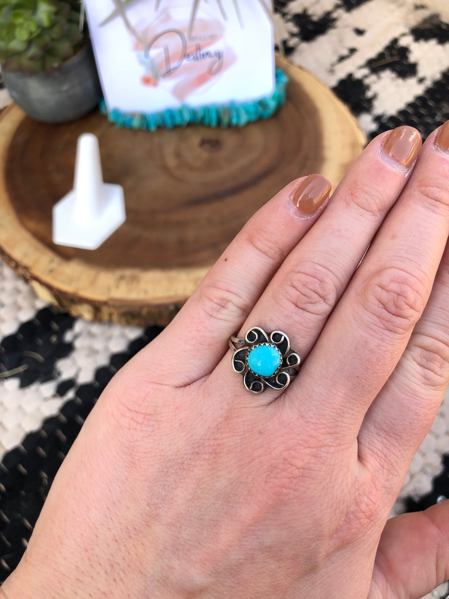 Sterling Silver Sleeping Beauty Flower Ring