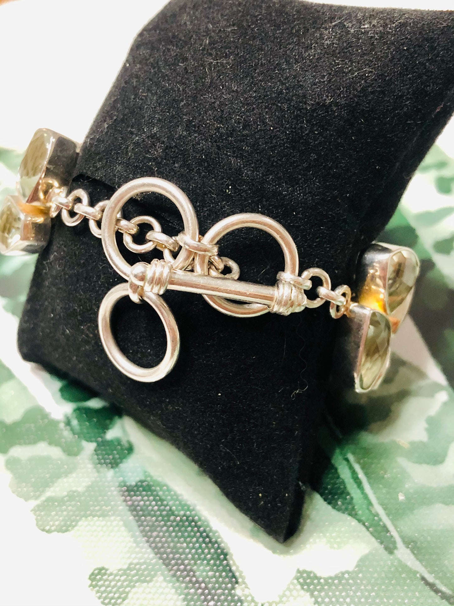 Sterling Silver Natural Lemon Quartz Adjustable Bracelet