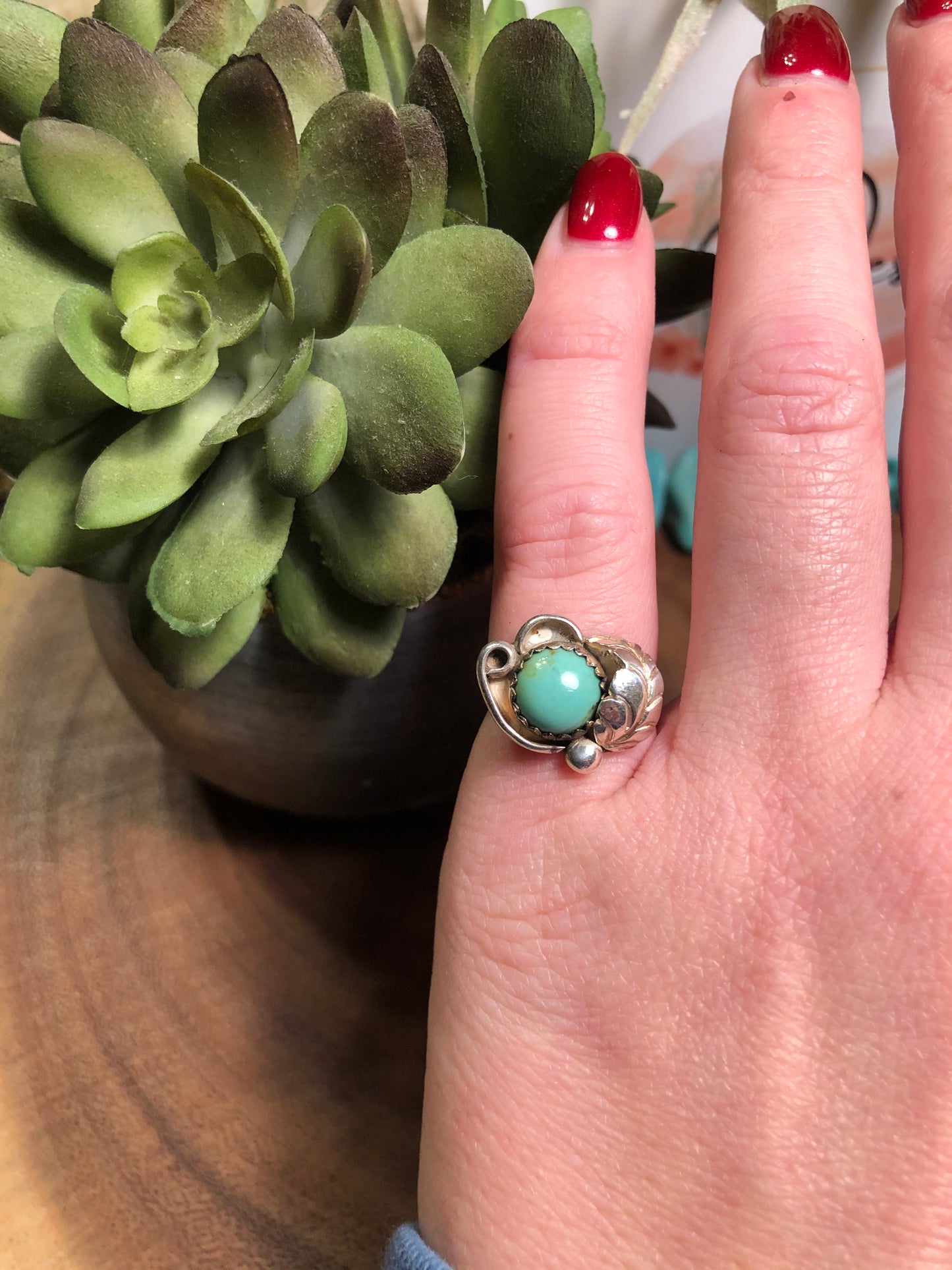 Vintage Sterling Silver Turquoise Ring