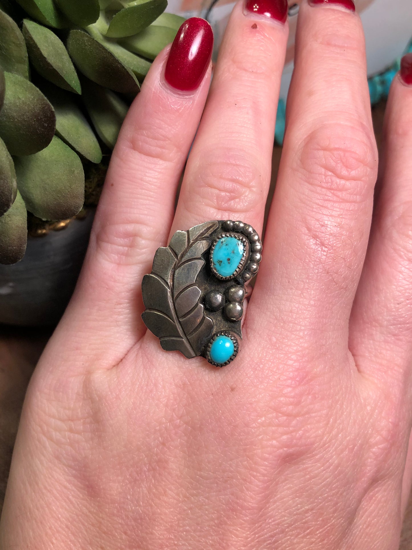 Vintage Sterling Silver Turquoise Ring