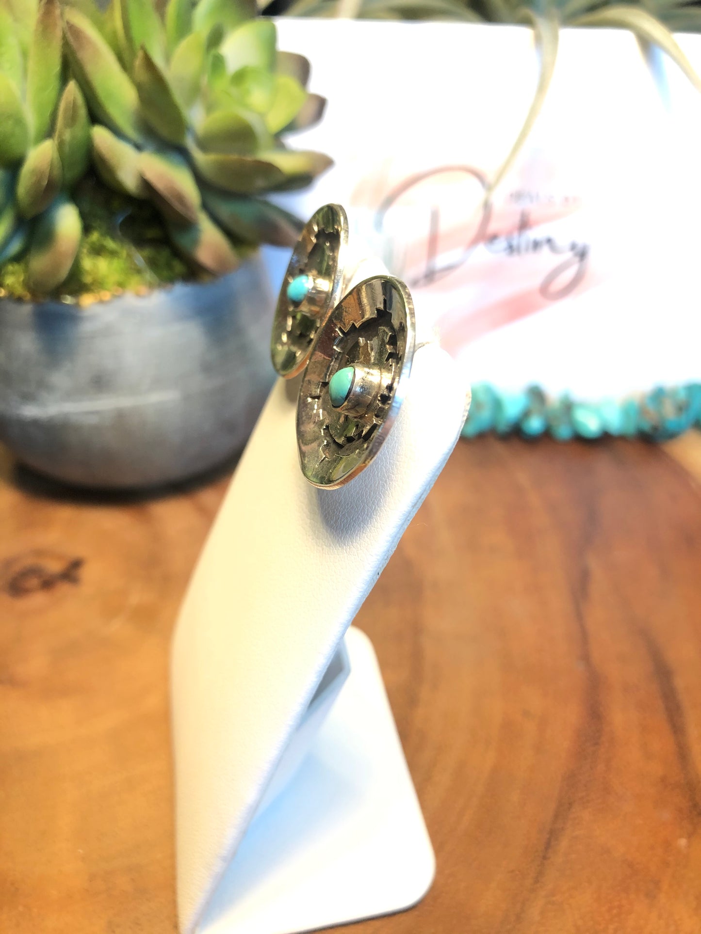 Sterling and Turquoise Tribal Stud Earrings