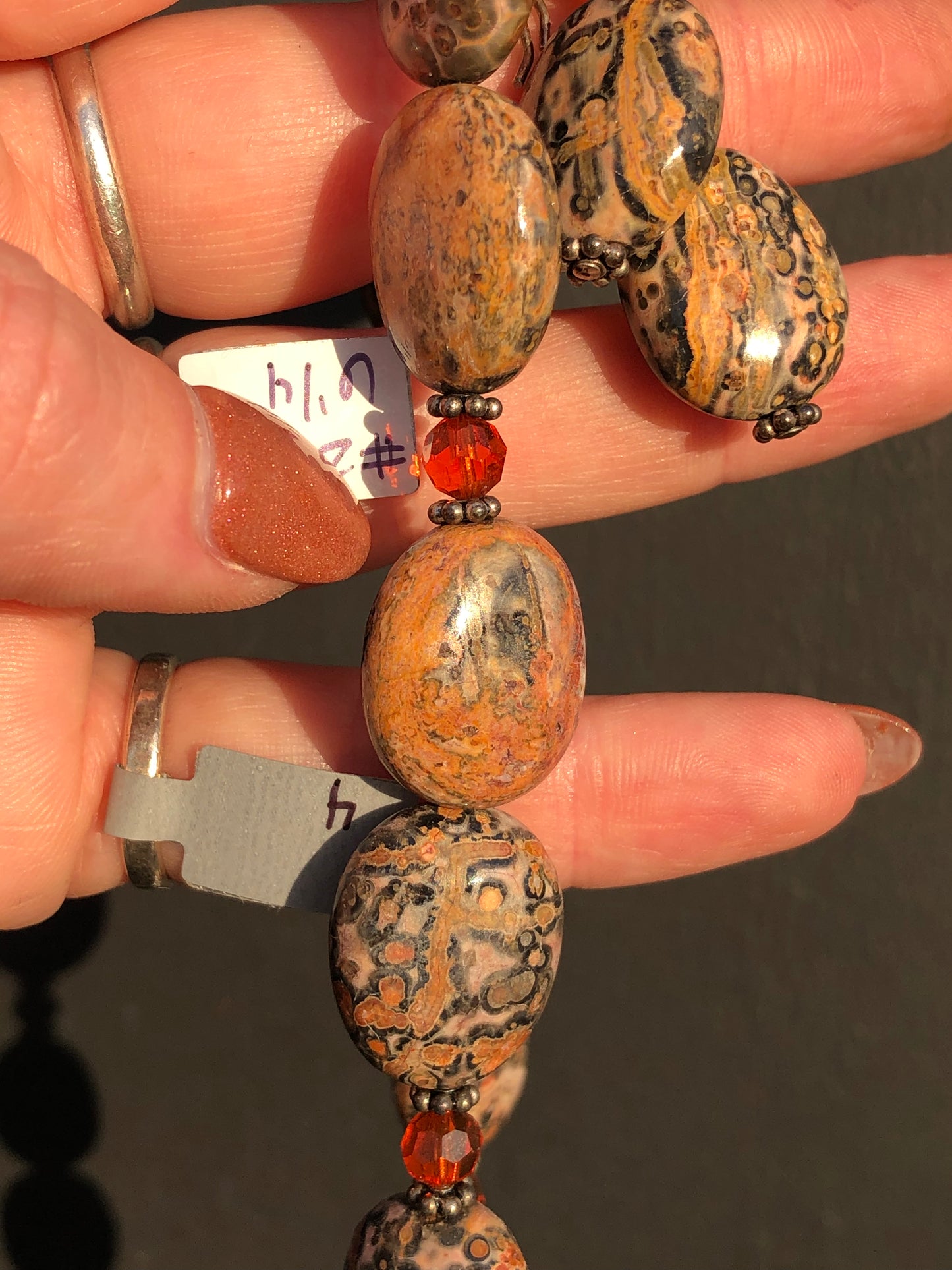 Sterling Ocean Jasper Necklace and Earring Set