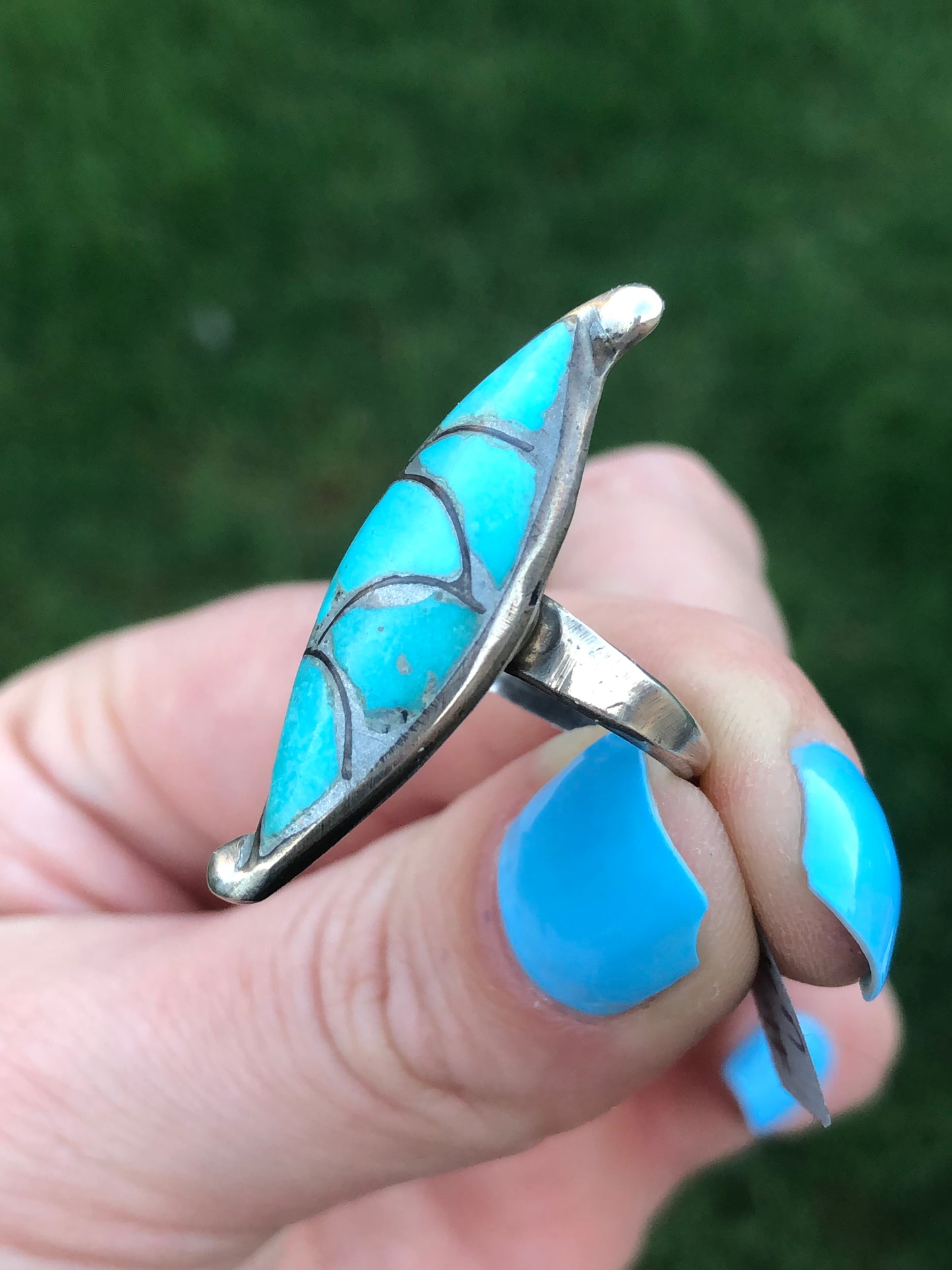 Vintage Sterling Silver Turquoise Ring