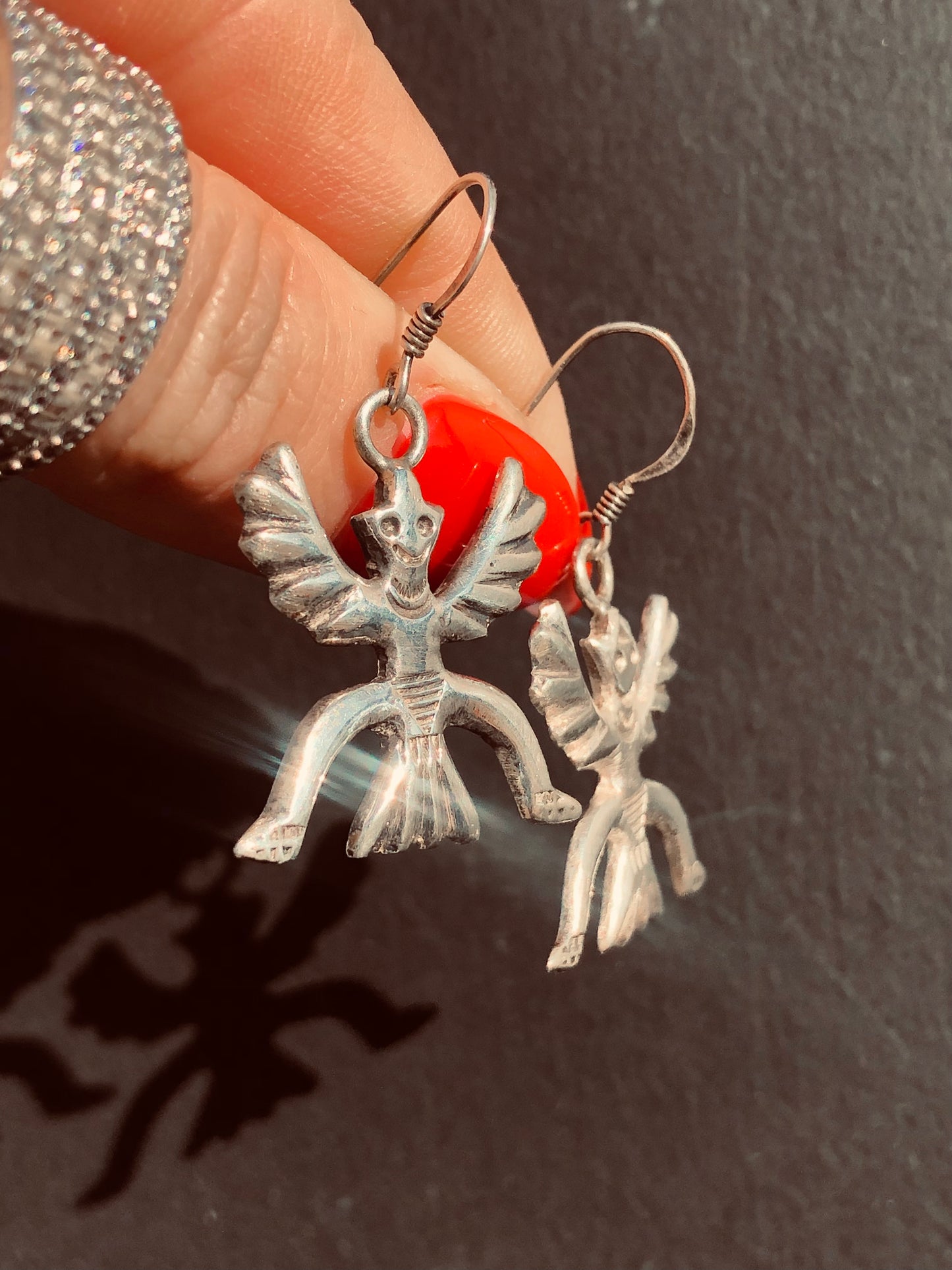 Sterling Kachina Dancer Earrings