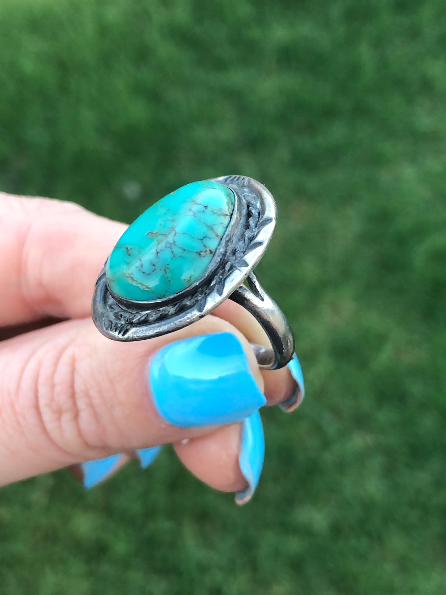 Vintage Sterling Silver Turquoise Ring