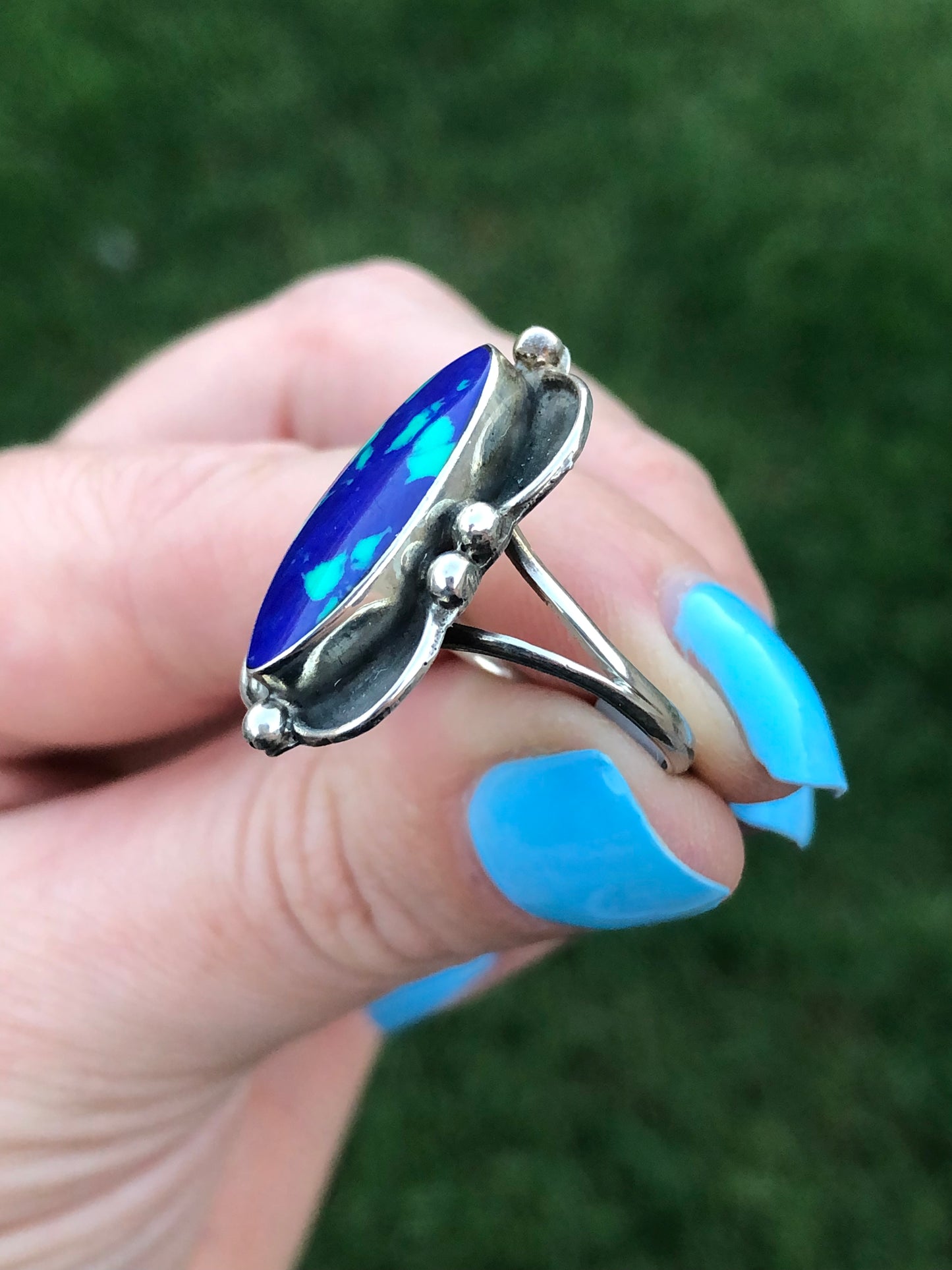 Vintage Sterling Silver Blue Lapis Ring