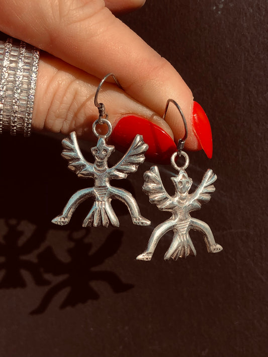 Sterling Kachina Dancer Earrings