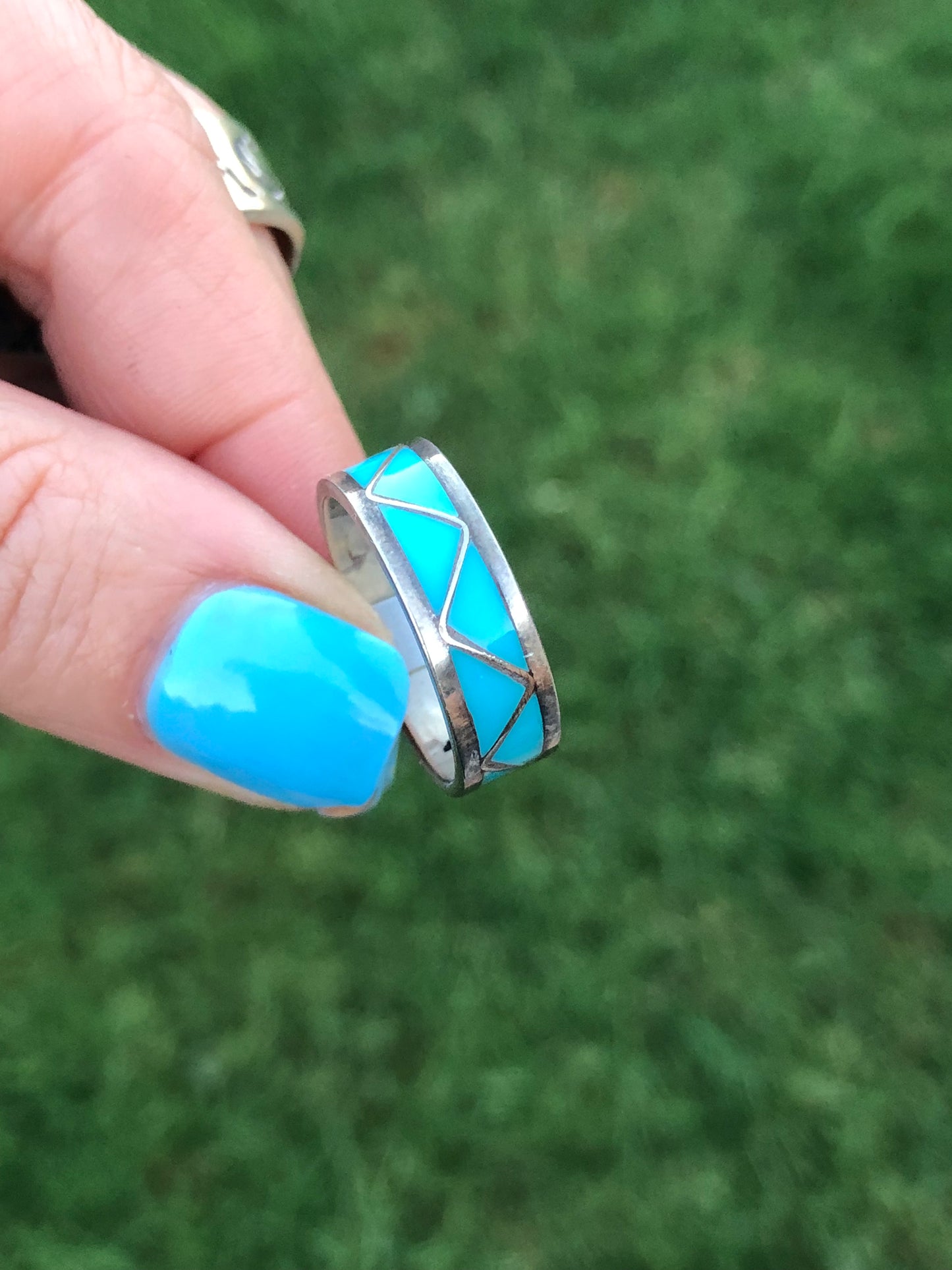 Sterling Turquoise Eternity Ring