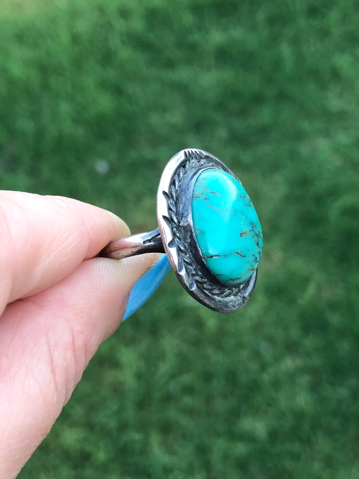 Vintage Sterling Silver Turquoise Ring
