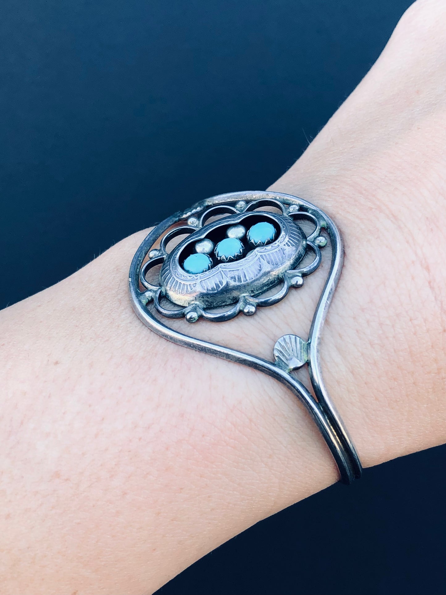 Sterling Sleeping Beauty Turquoise Cuff Bracelet