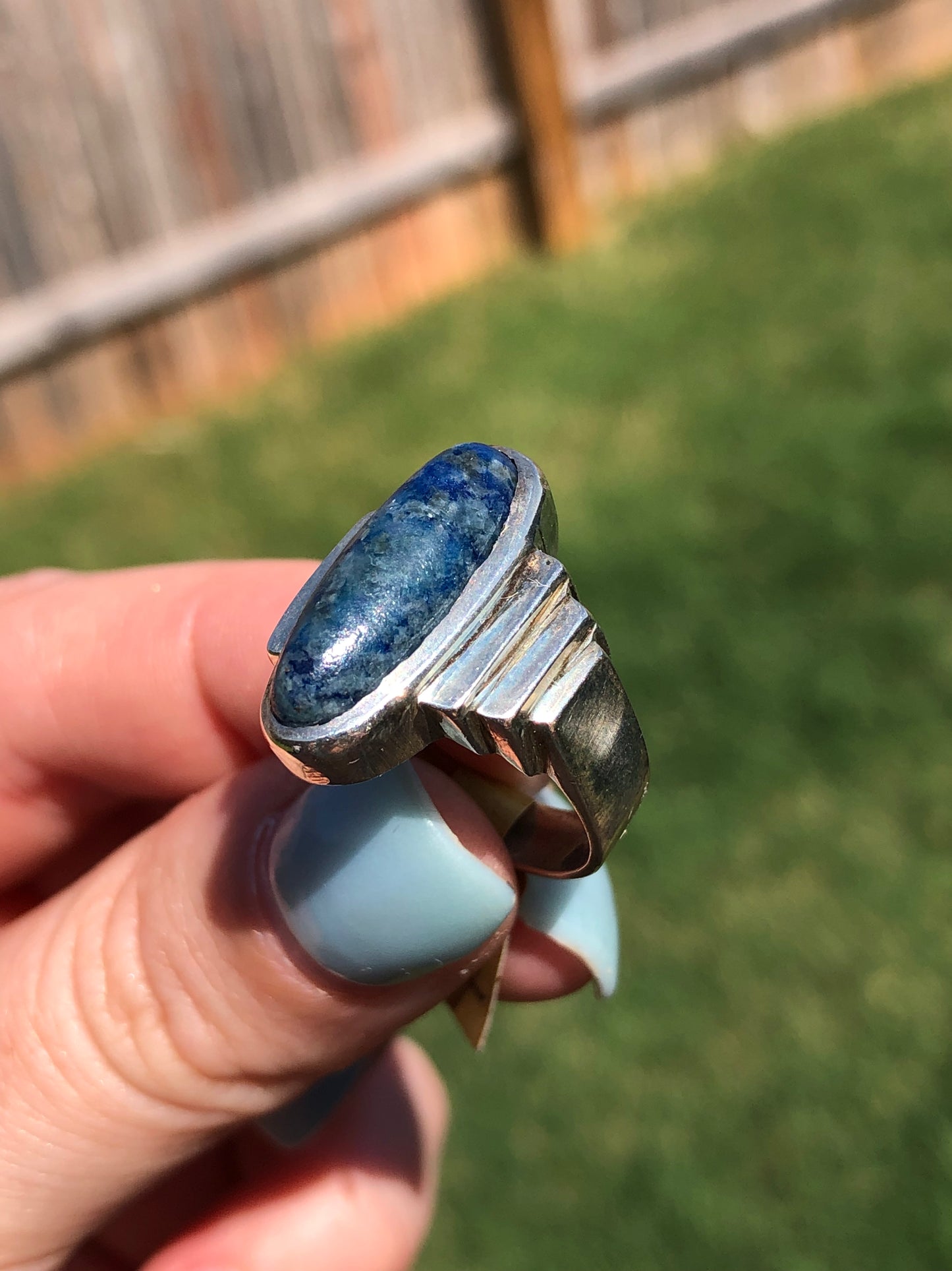 Sterling Silver Denim Blue Lapis Ring