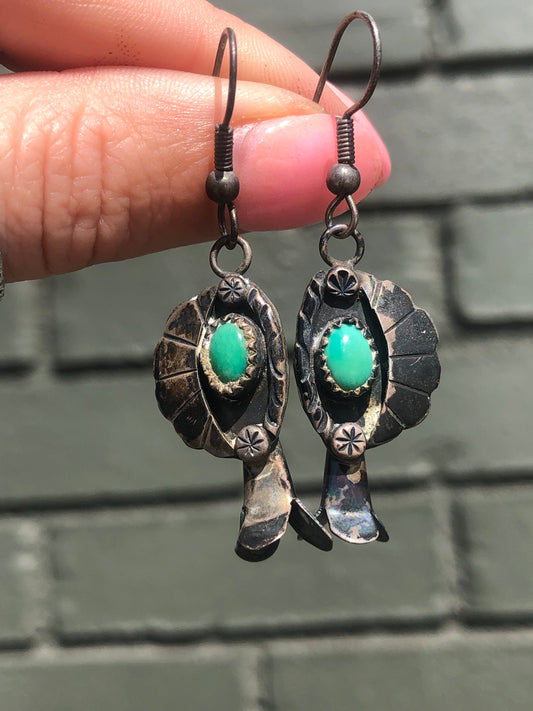 Sterling Turquoise Squash Earrings