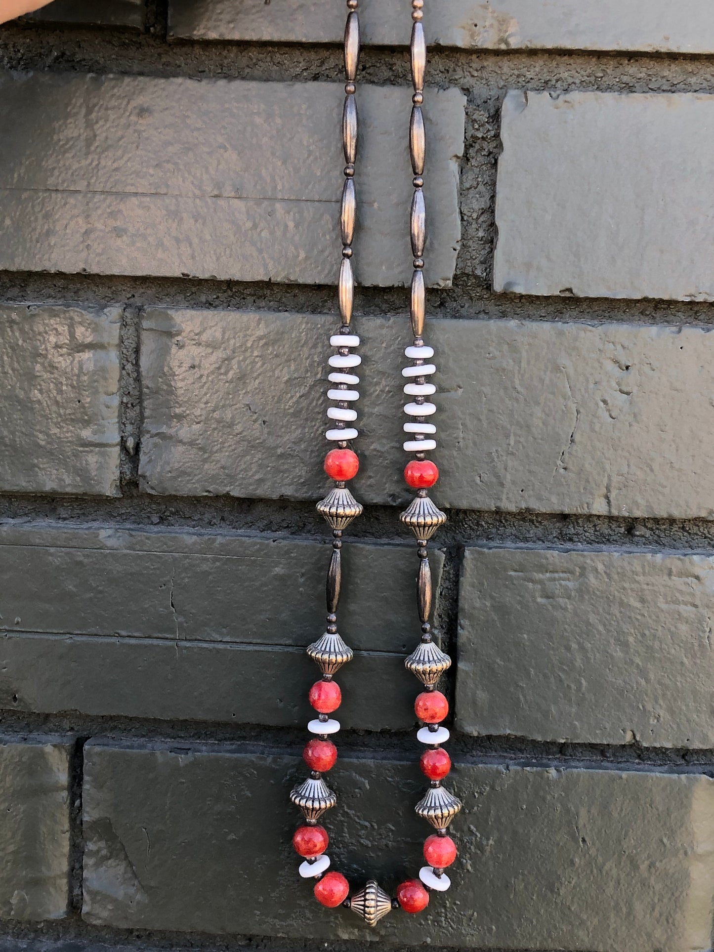 Old Pawn Sterling Coral Necklace