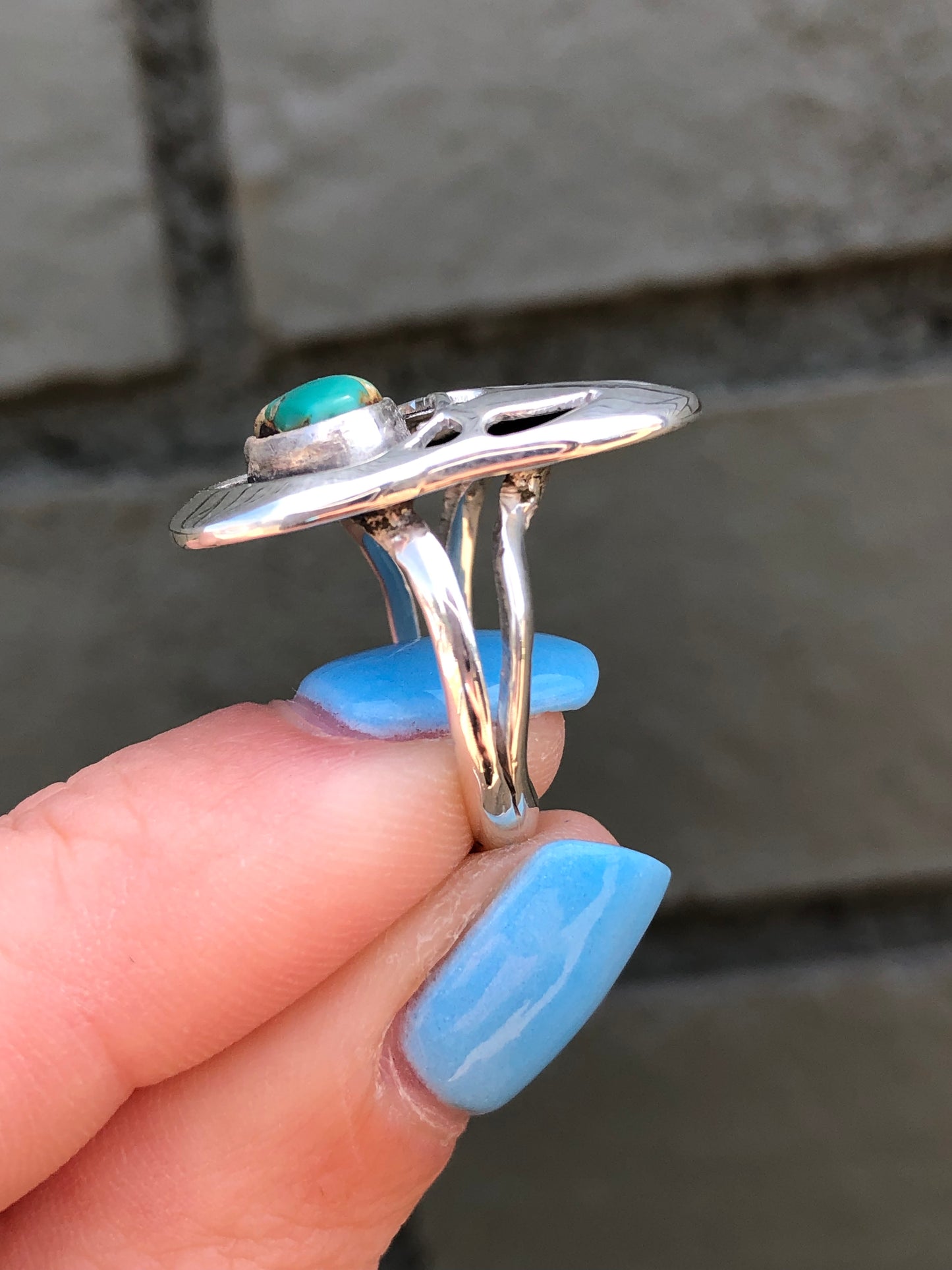Sterling Bear Claw Turquoise Ring