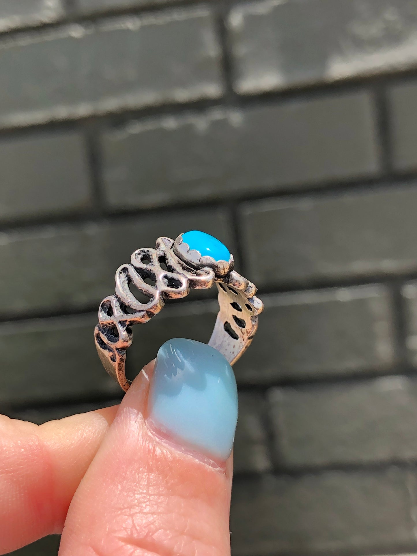 Vintage Sterling Silver Turquoise Ring