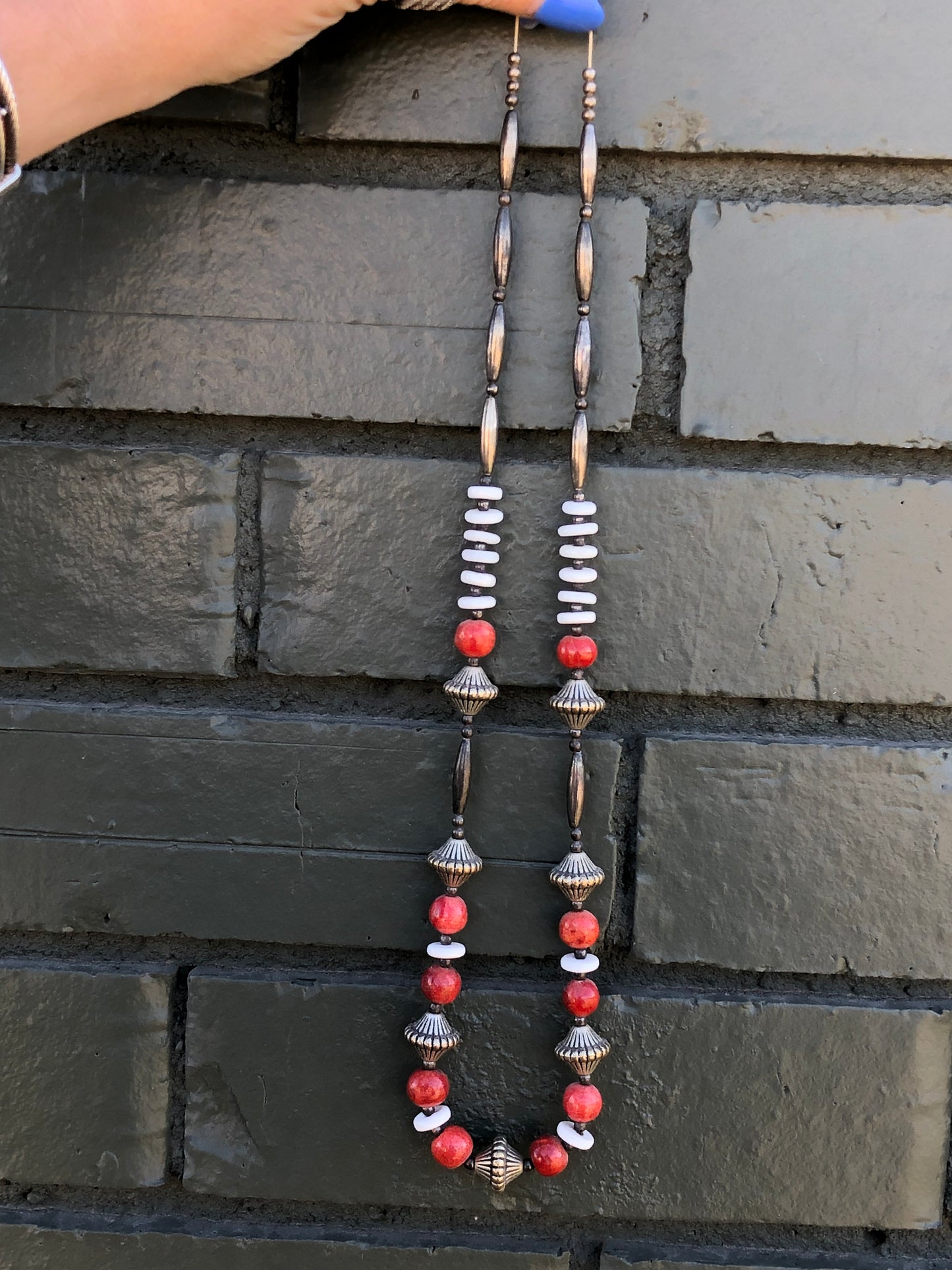 Old Pawn Sterling Coral Necklace