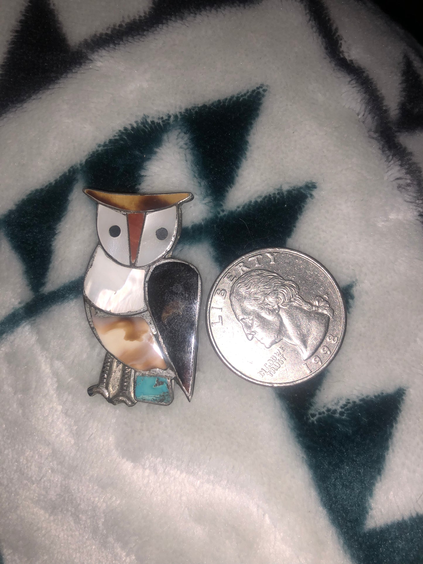 Sterling Vintage Owl Pin