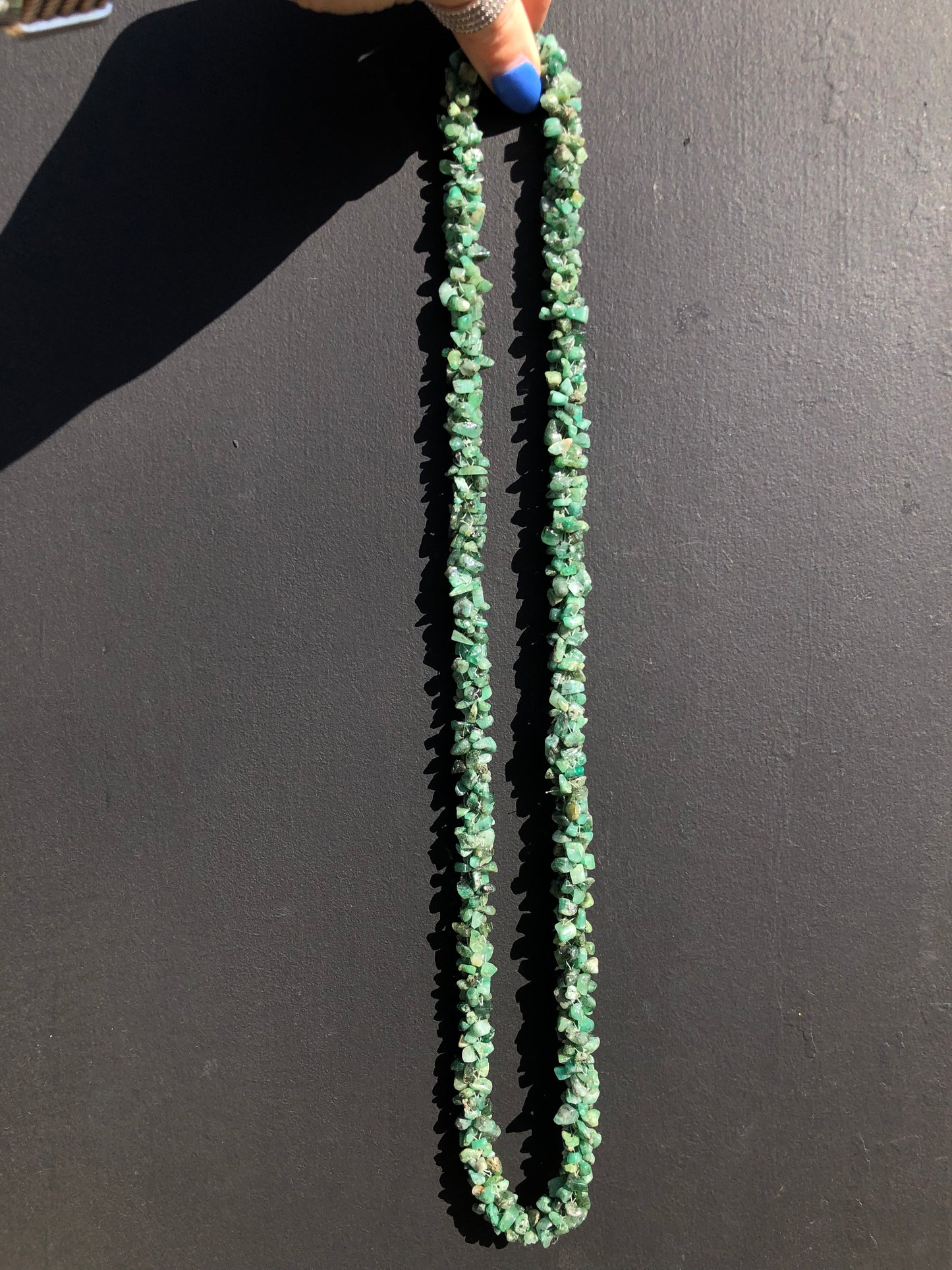 Vintage Emerald Eternity Necklace