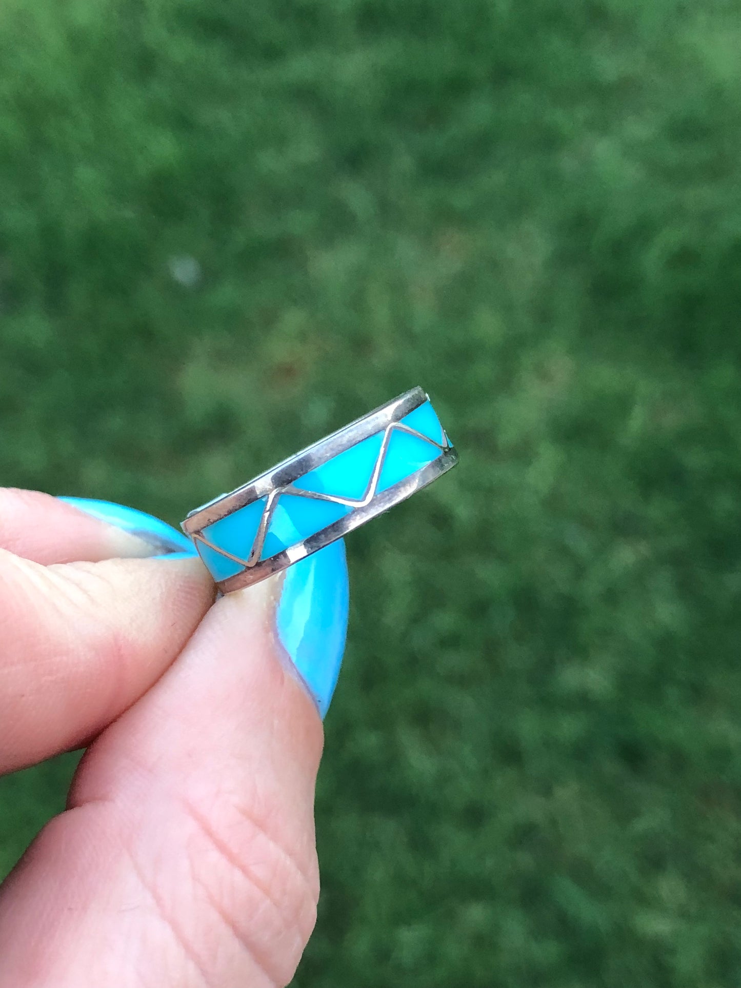 Sterling Turquoise Eternity Ring